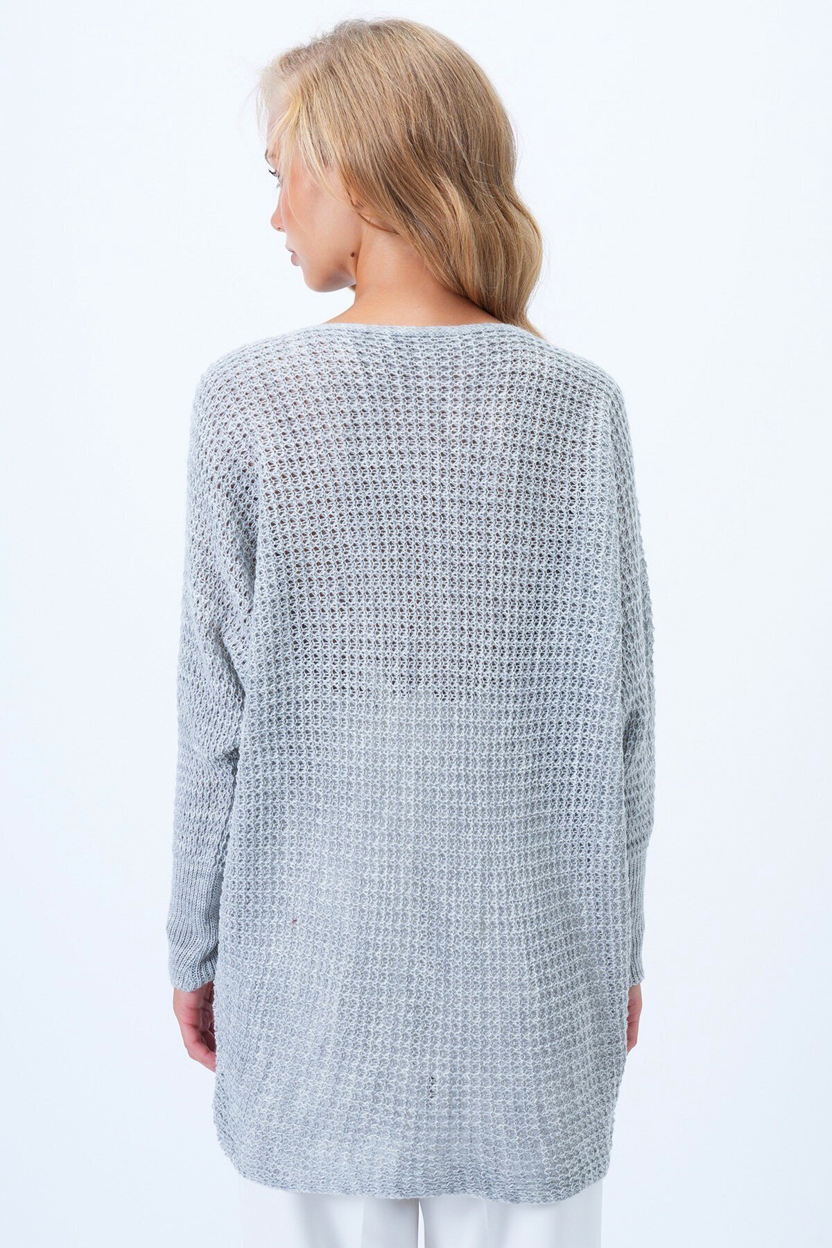 Bisiklet Yaka Fiyonk Detaylı Triko Bluz