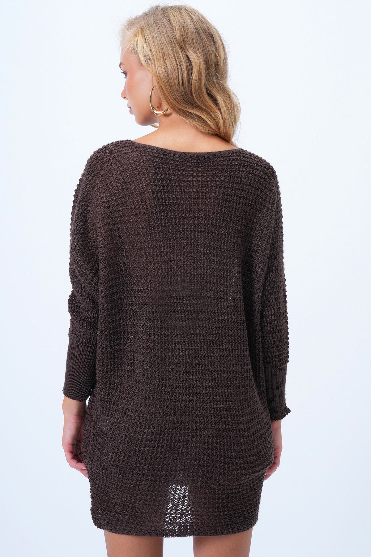 Bisiklet Yaka Fiyonk Detaylı Triko Bluz