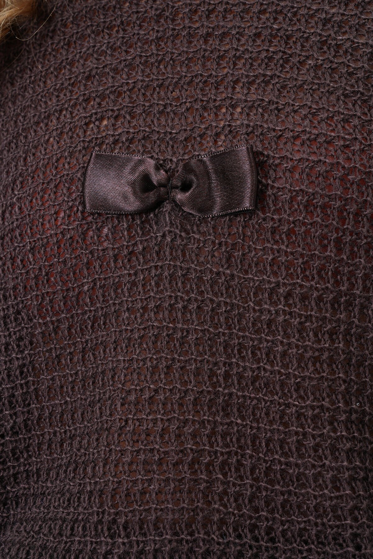 Bisiklet Yaka Fiyonk Detaylı Triko Bluz