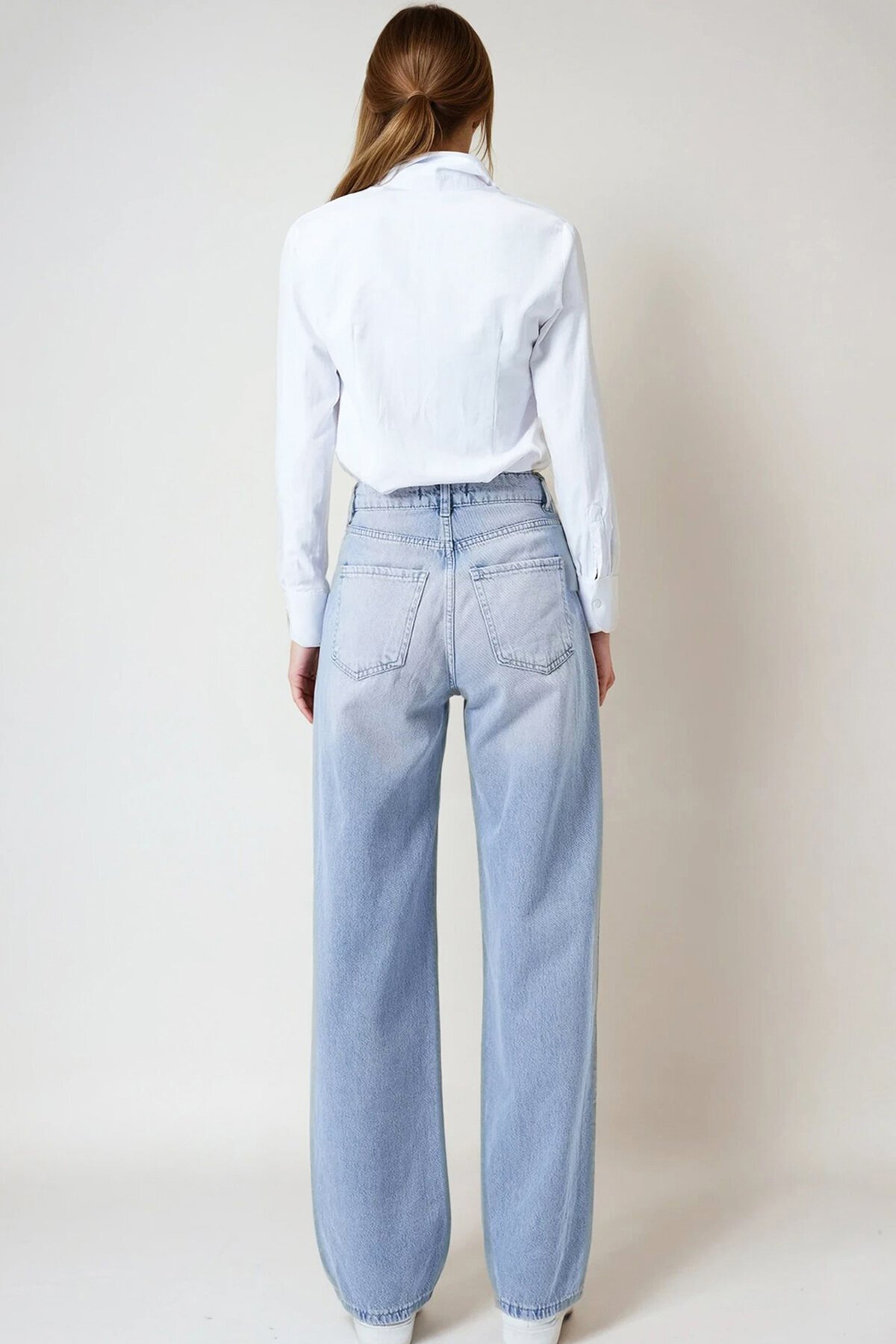 Buz Mavi 5 Cepli Baggy Jean