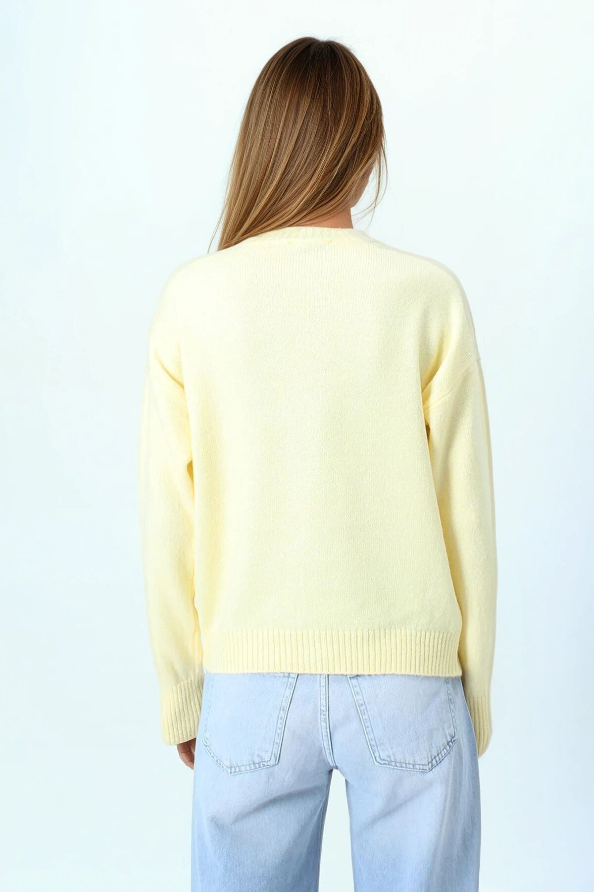 Çift Cepli Bisiklet Yaka Triko Kazak