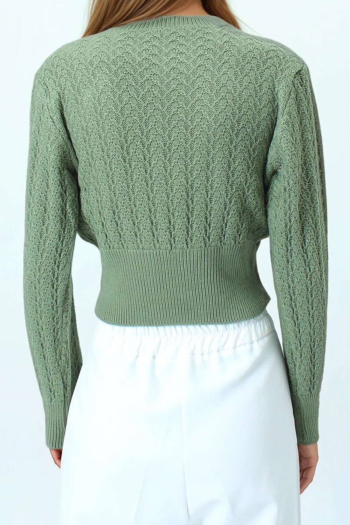 Desenli Bisiklet Yaka Uzun Kollu Triko Kazak