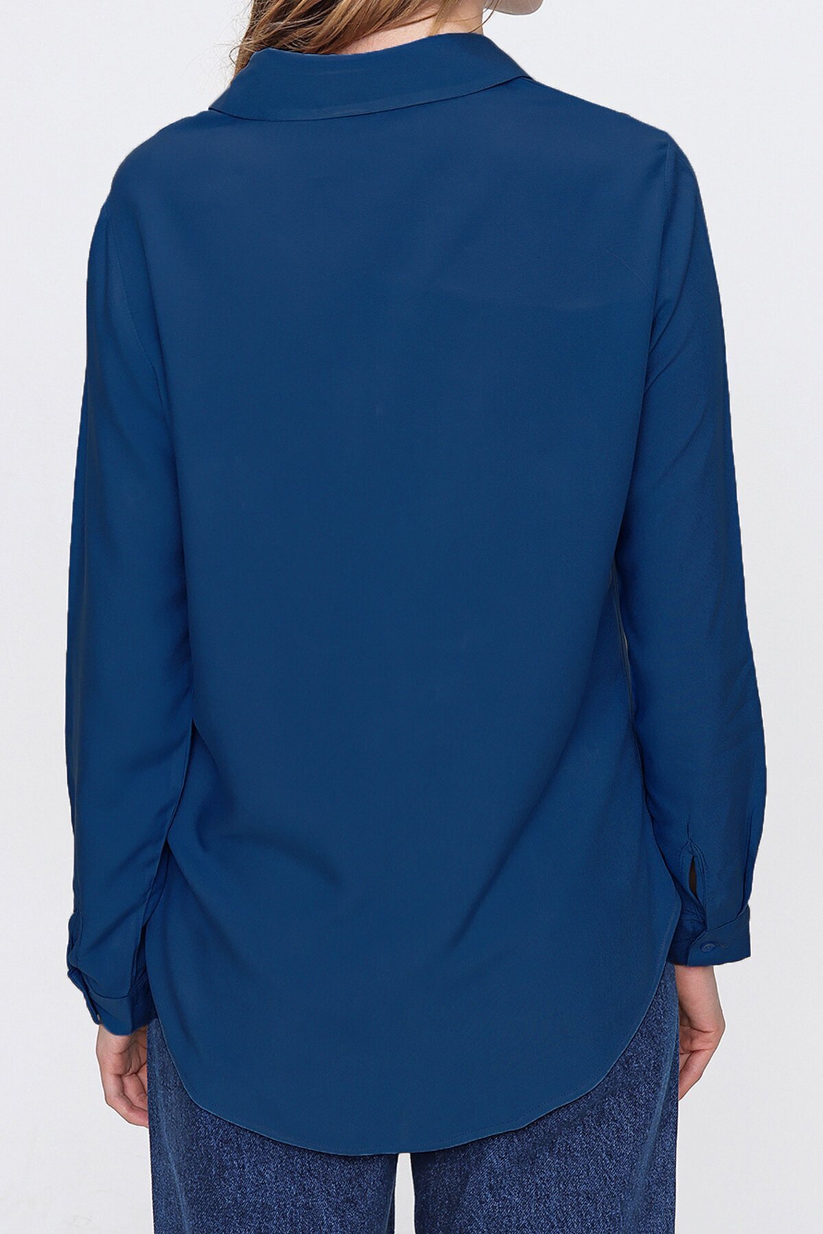 İndigo Basic Dokuma Gömlek