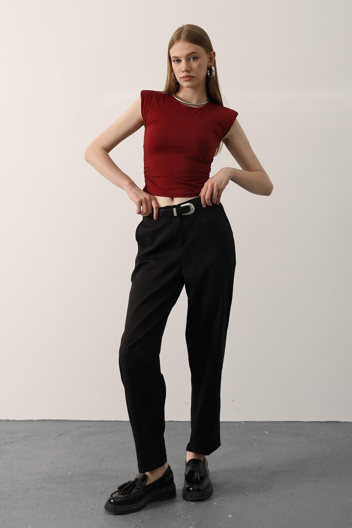 Kemerli Havuç Pantolon