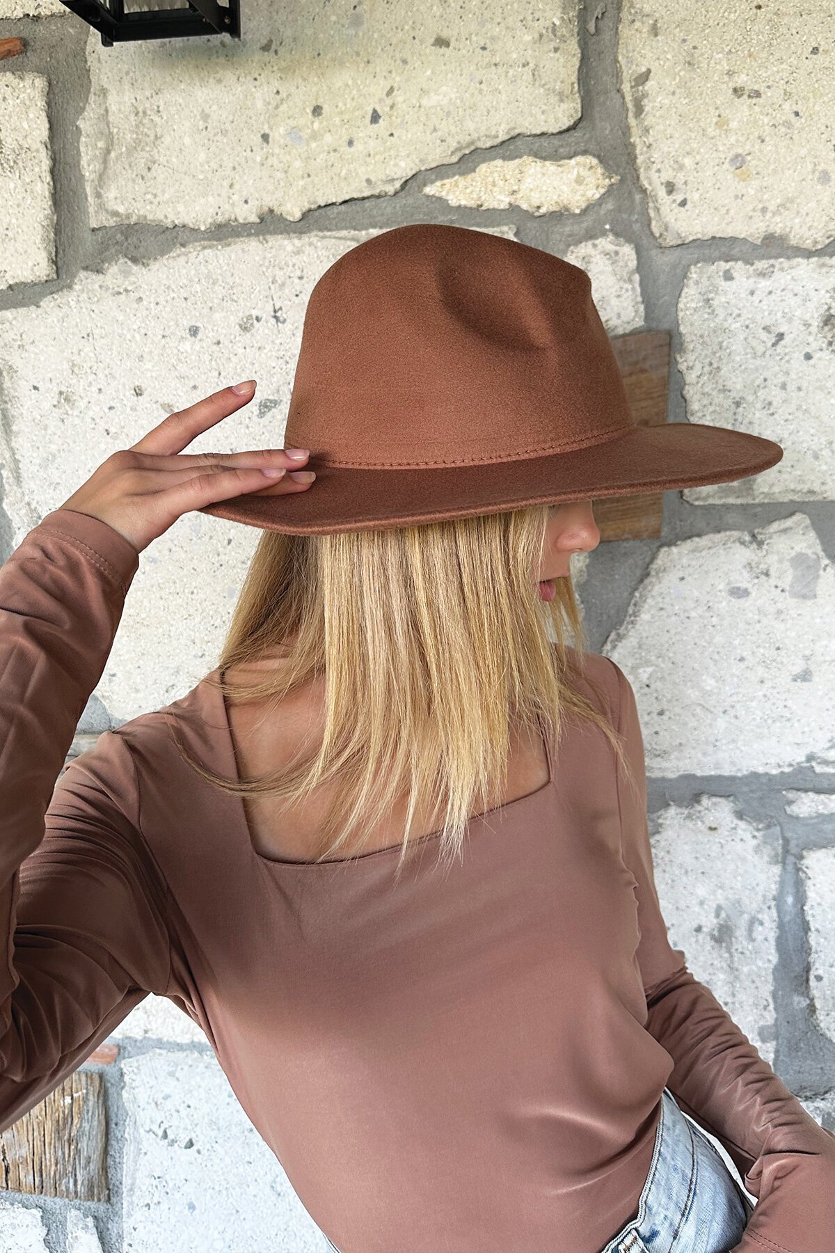 Kahverengi Kovboy Şapka