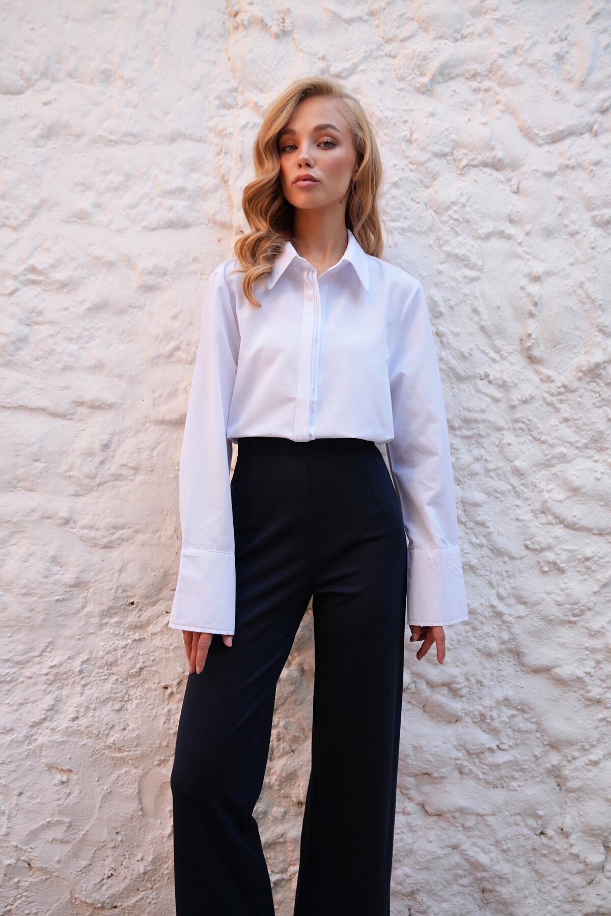 Nervür Dikişli Gizli Patlı Tasarım Gömlek