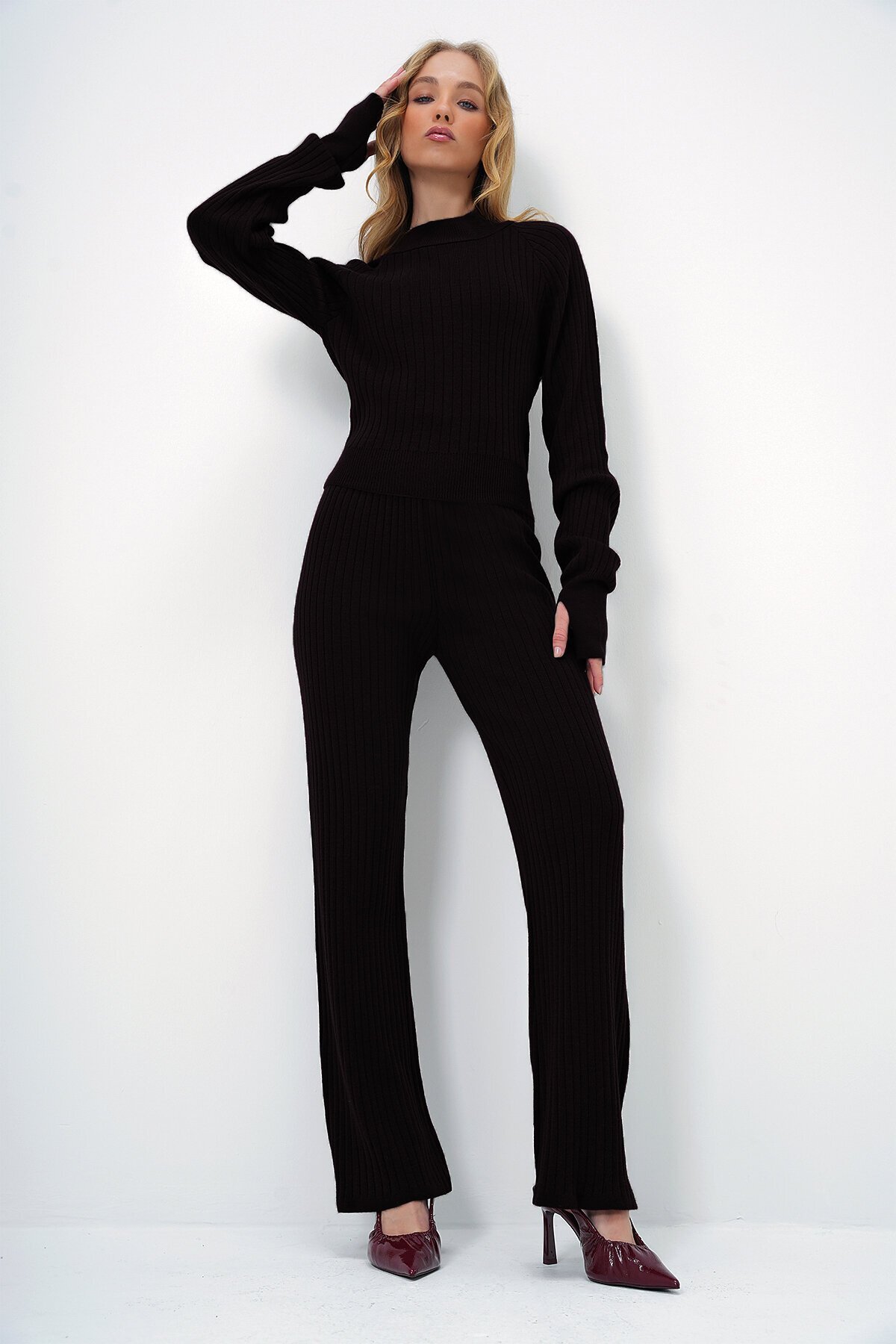 Parmak Detaylı Triko Alt Üst Takım