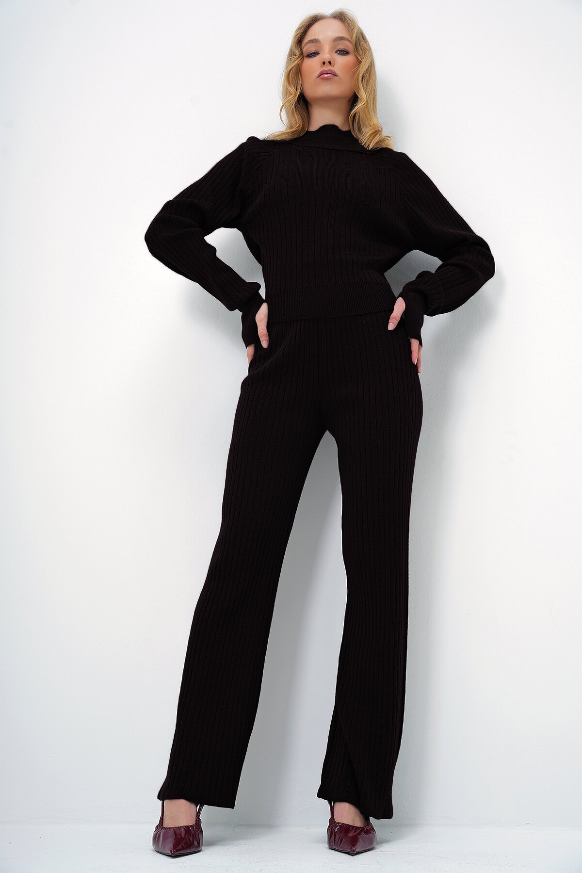 Parmak Detaylı Triko Alt Üst Takım