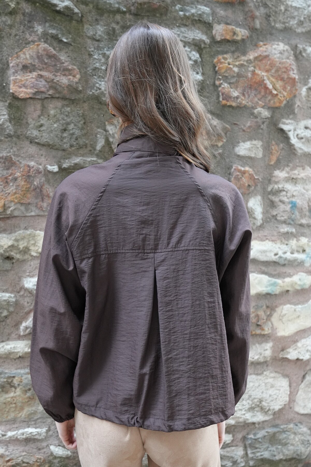 Su İtici Dik Yaka Bomber Ceket