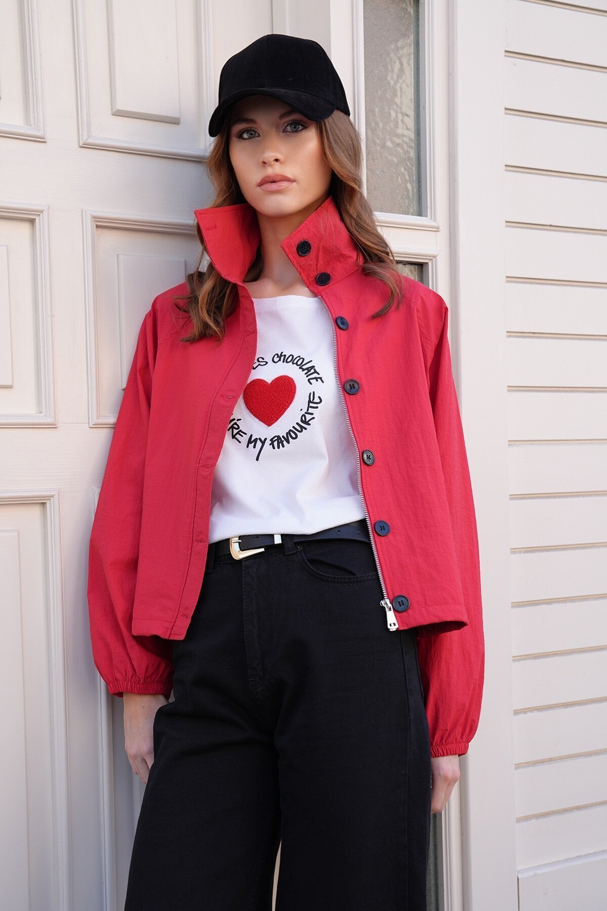 Su İtici Dik Yaka Bomber Ceket