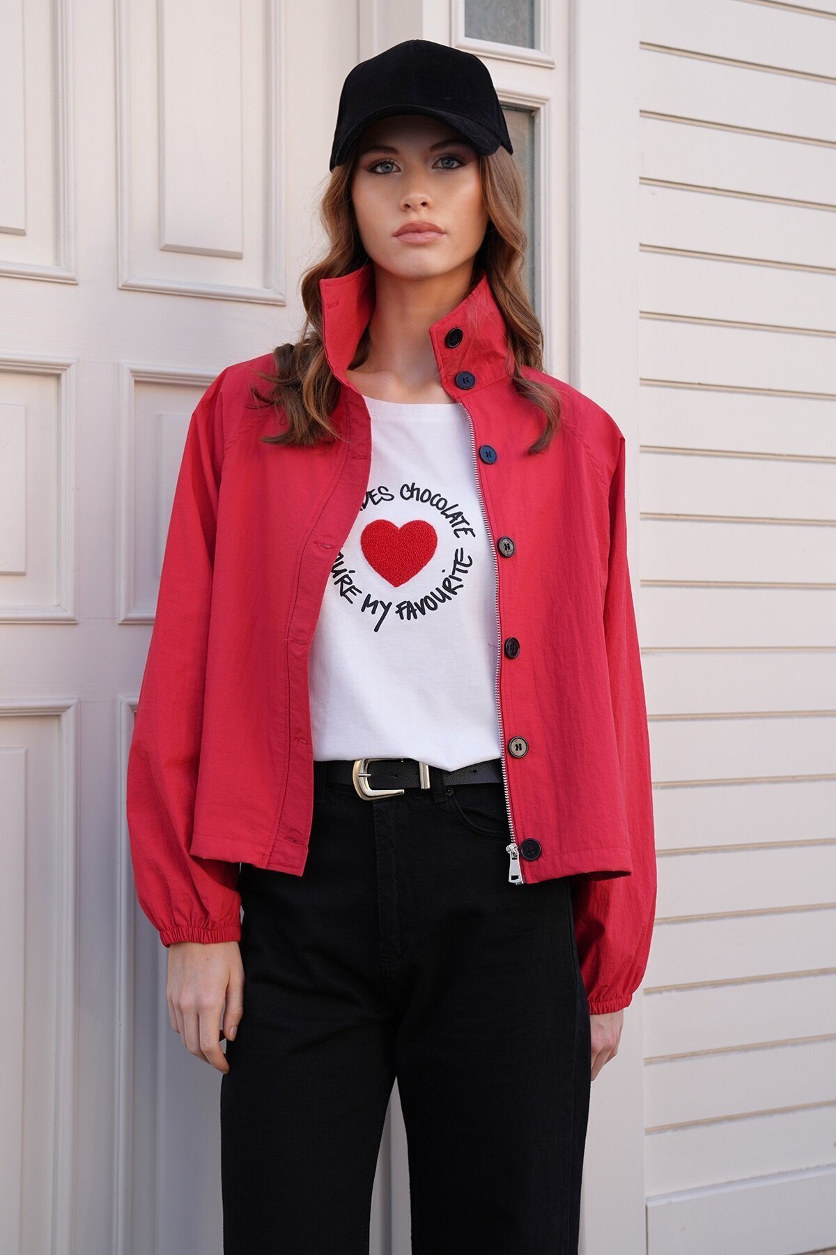 Su İtici Dik Yaka Bomber Ceket