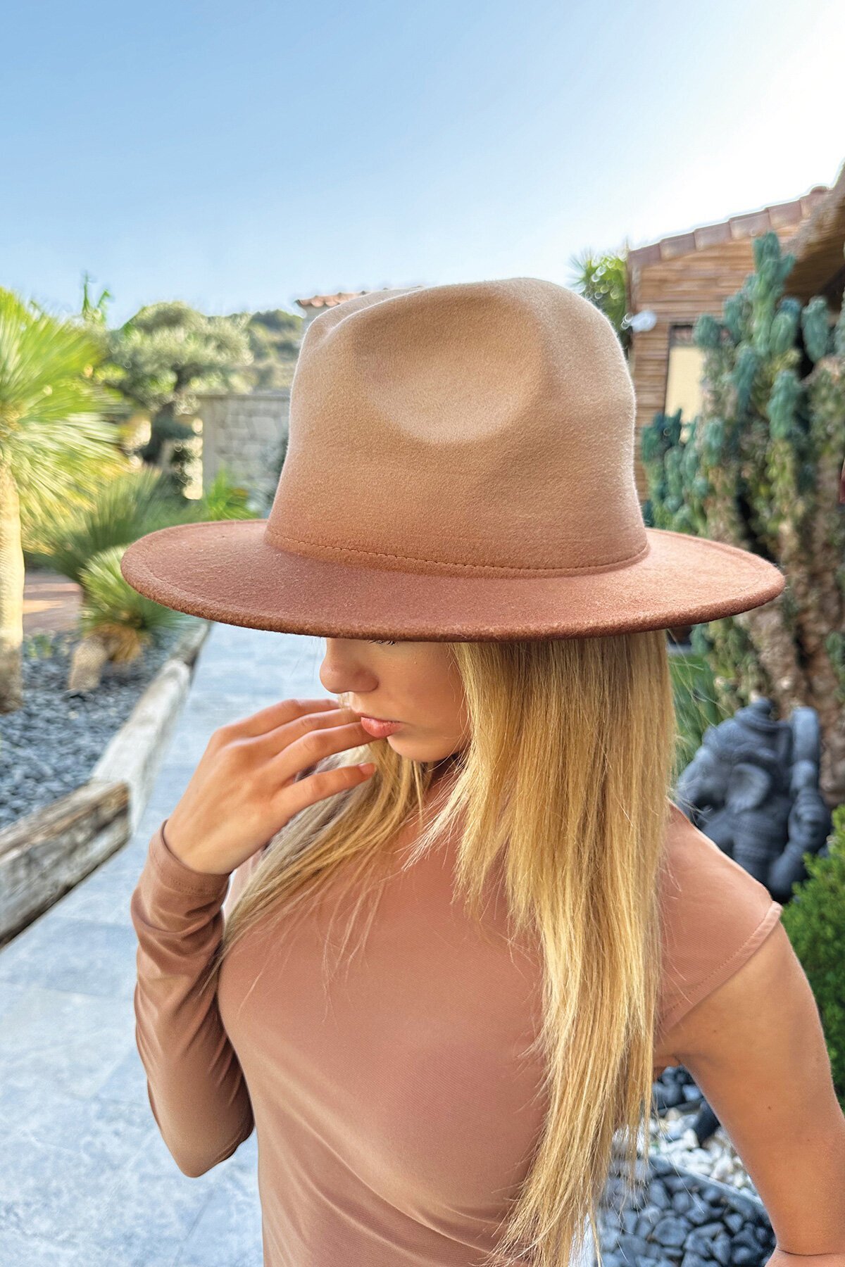 Kahve Yıkamalı Kovboy Şapka