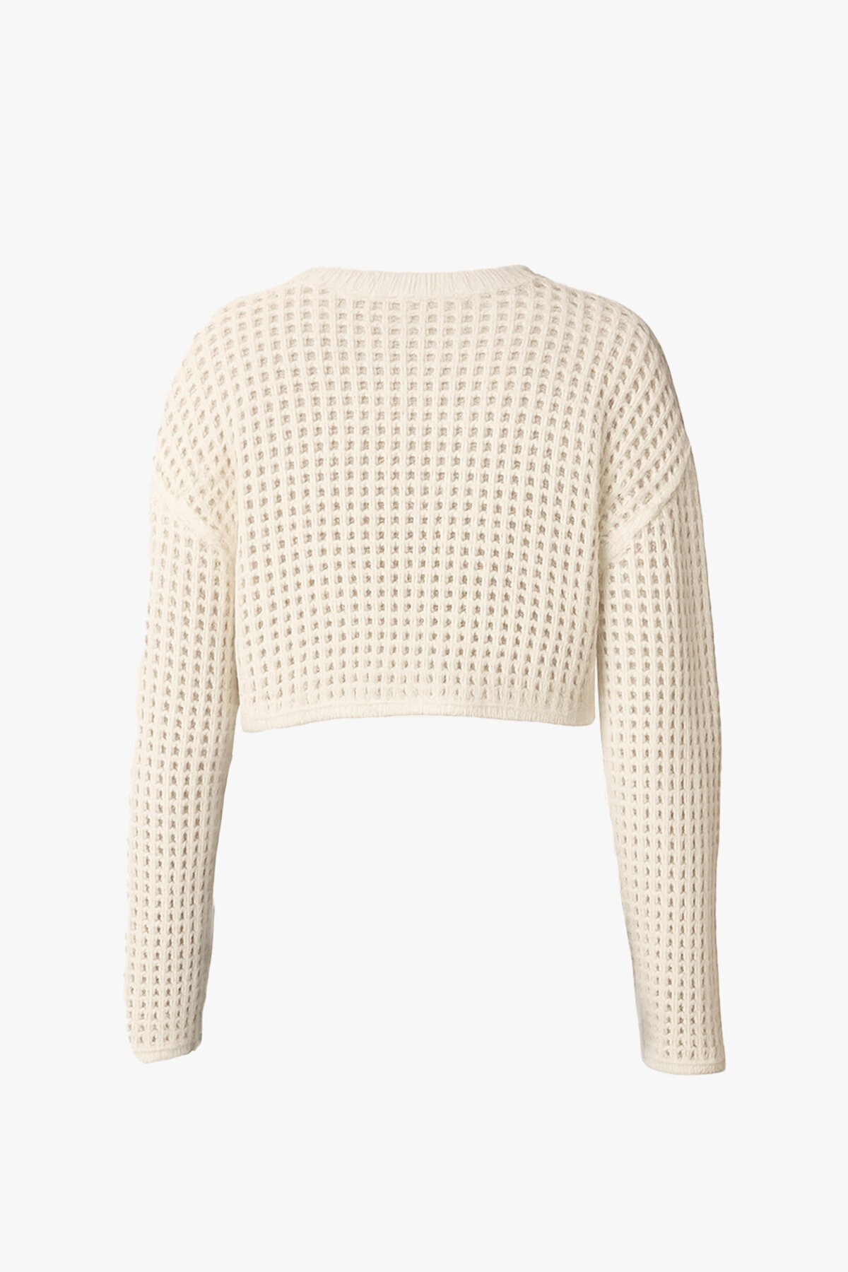 Ajurlu Bağlama Detaylı Mevsimlik Crop Triko Hırka