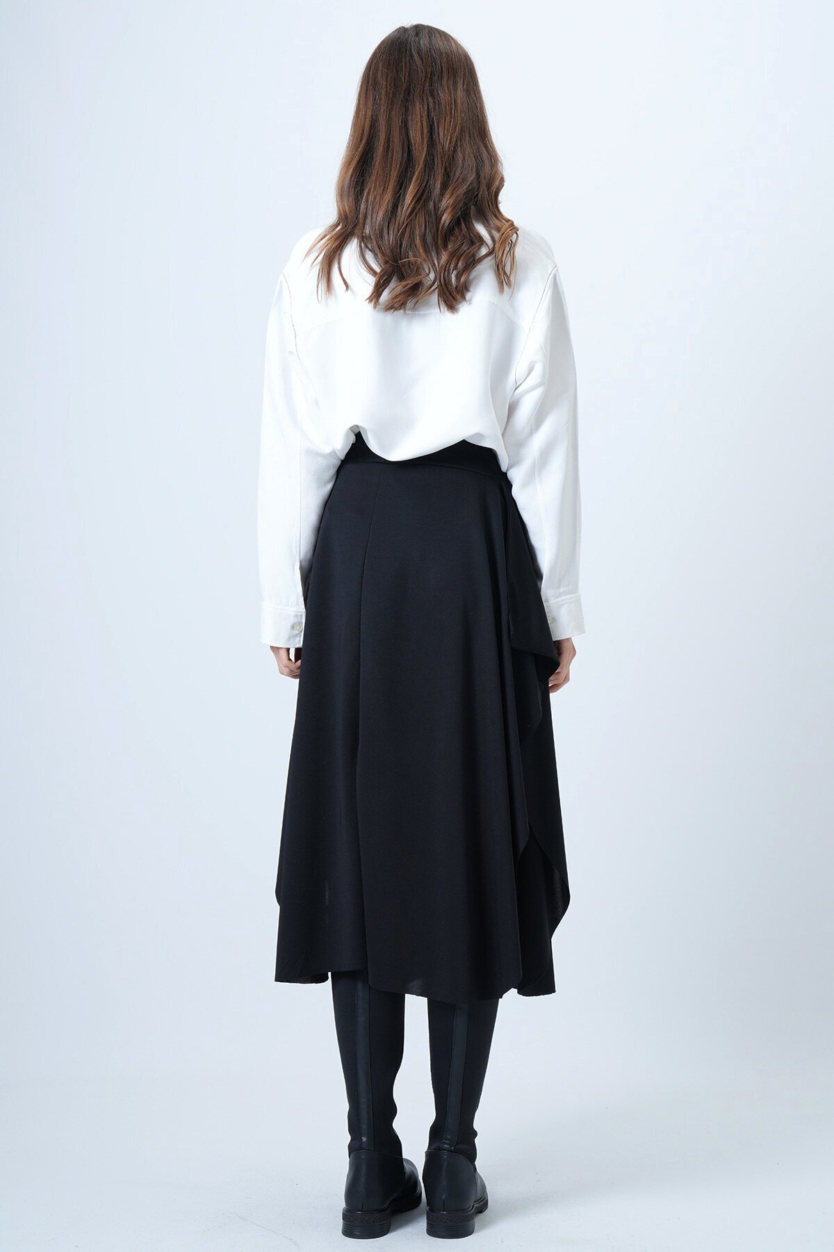 Asimetrik Kesim Kendinden Dokulu Bağlamalı Etek