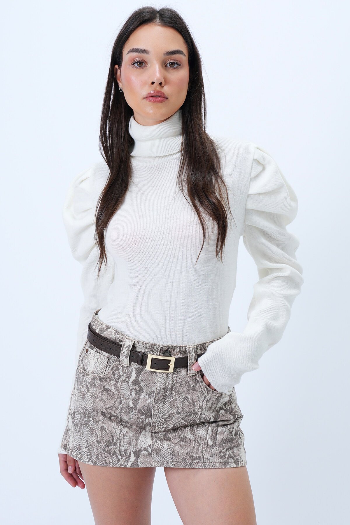 Balıkçı Yaka Prenses Kol Triko Kazak