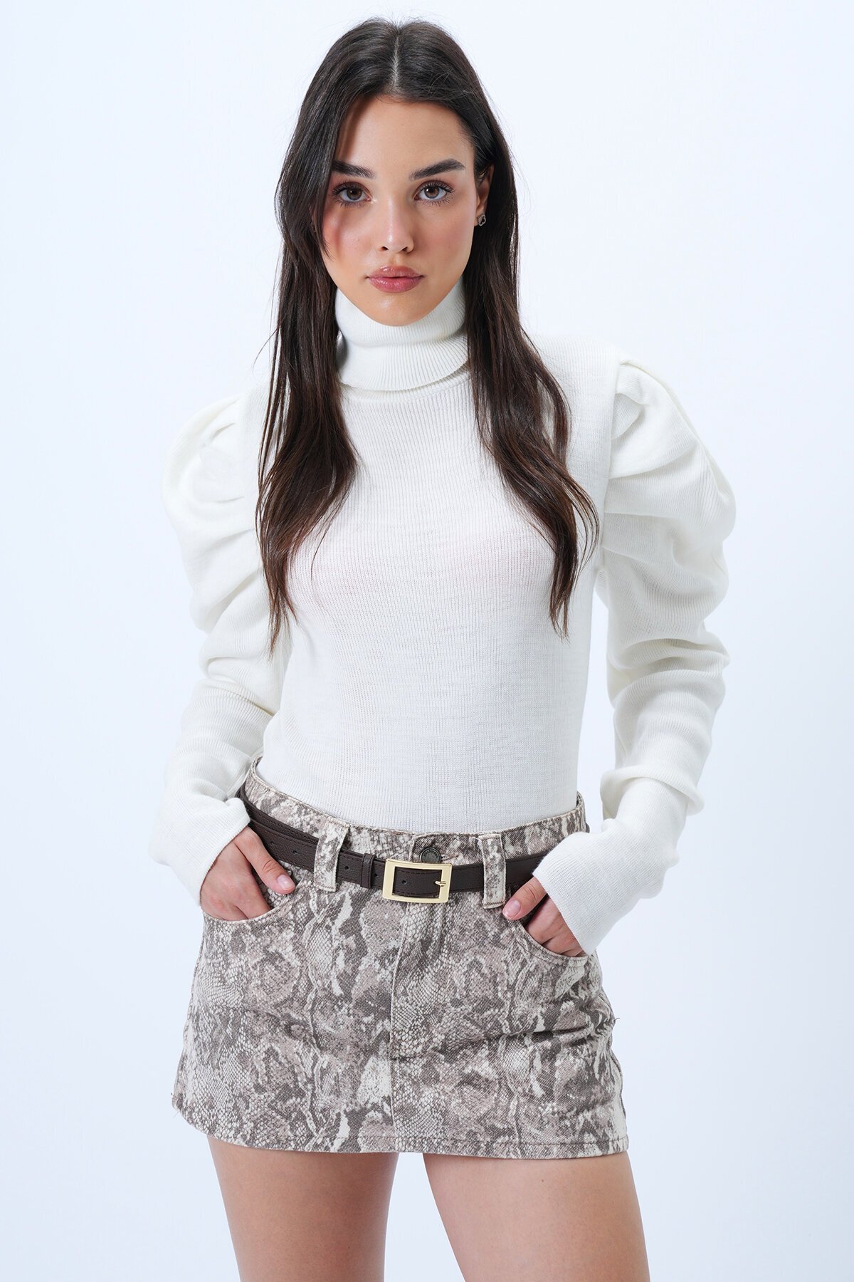 Balıkçı Yaka Prenses Kol Triko Kazak