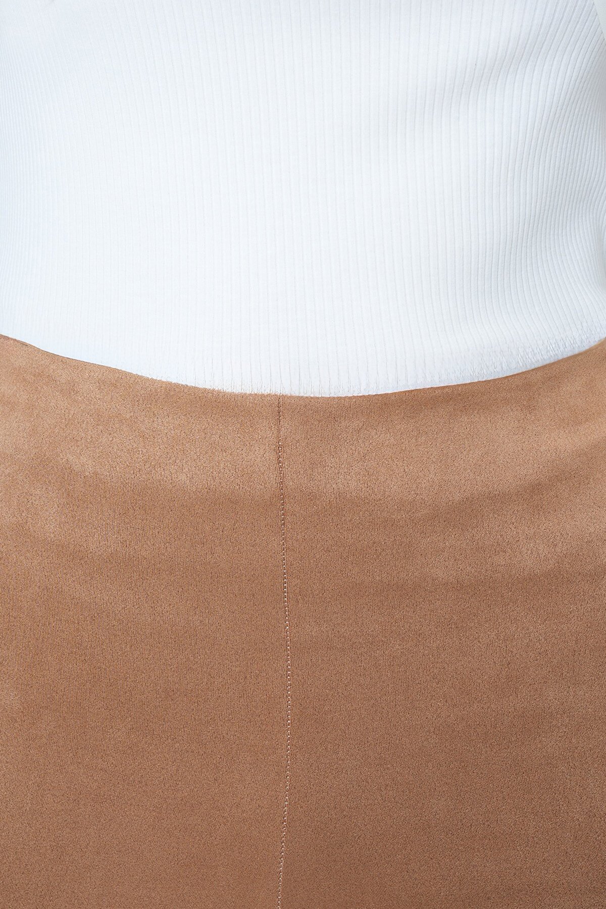 Beli Lastikli İspanyol Paça Süet Pantolon