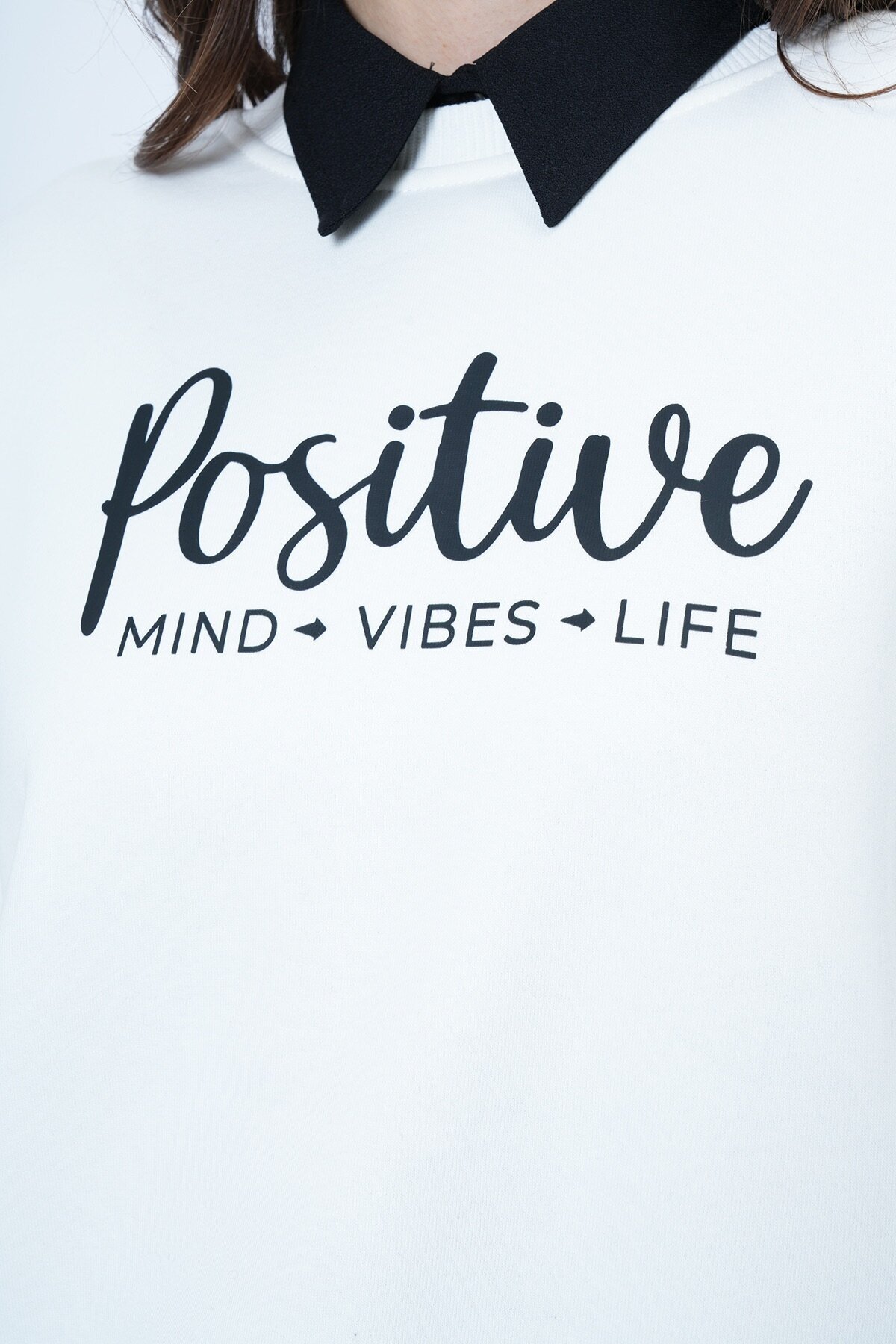 Bisiklet Yaka 3 İplik Baskılı Oversize Sweatshirt