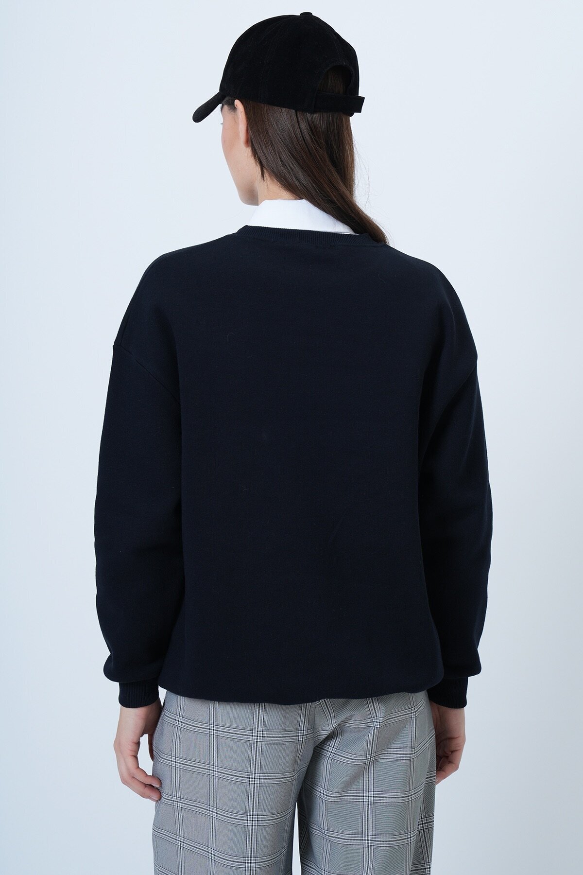 Bisiklet Yaka 3 İplik Oversize Sweatshirt