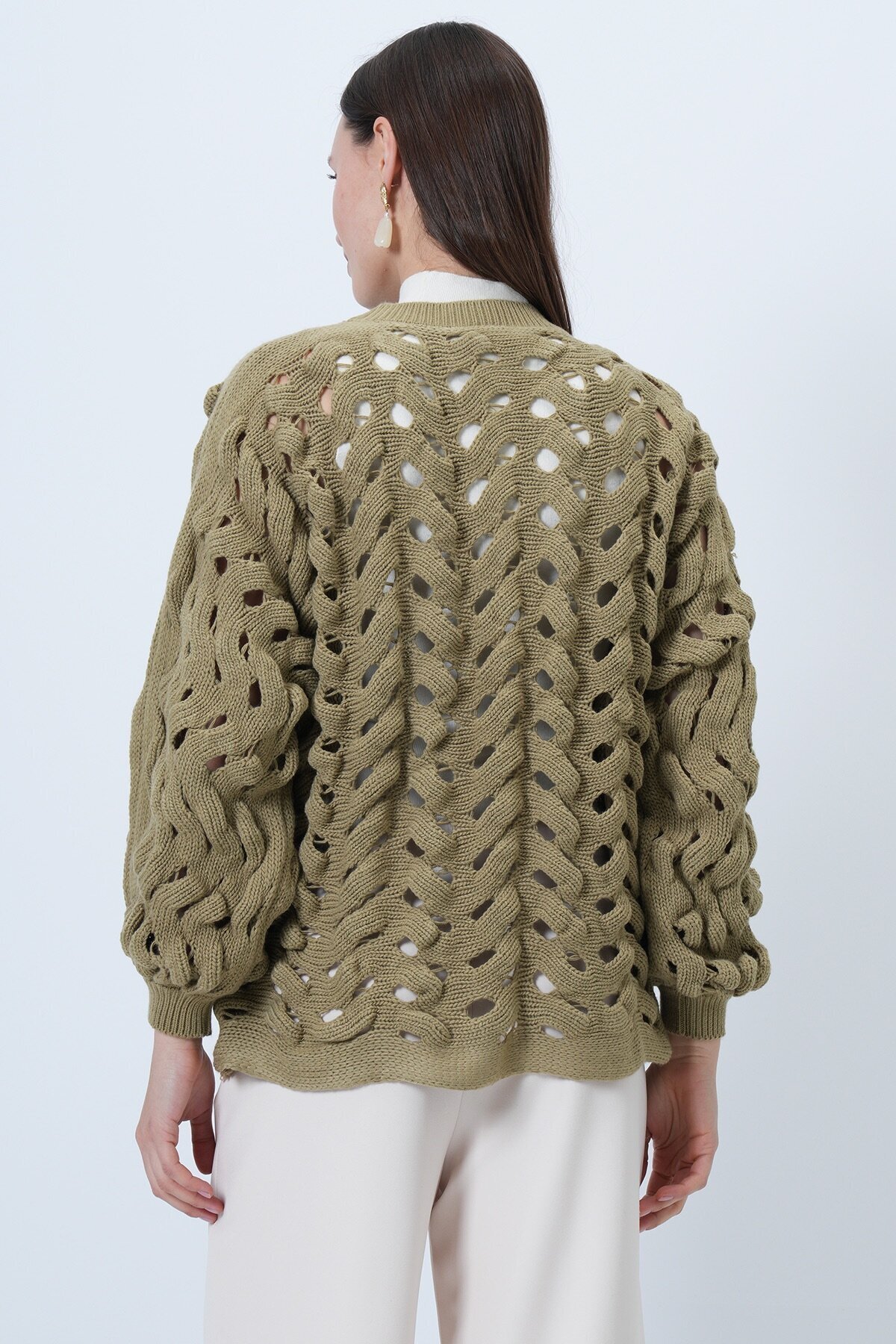 Bisiklet Yaka Ajurlu Triko Kazak