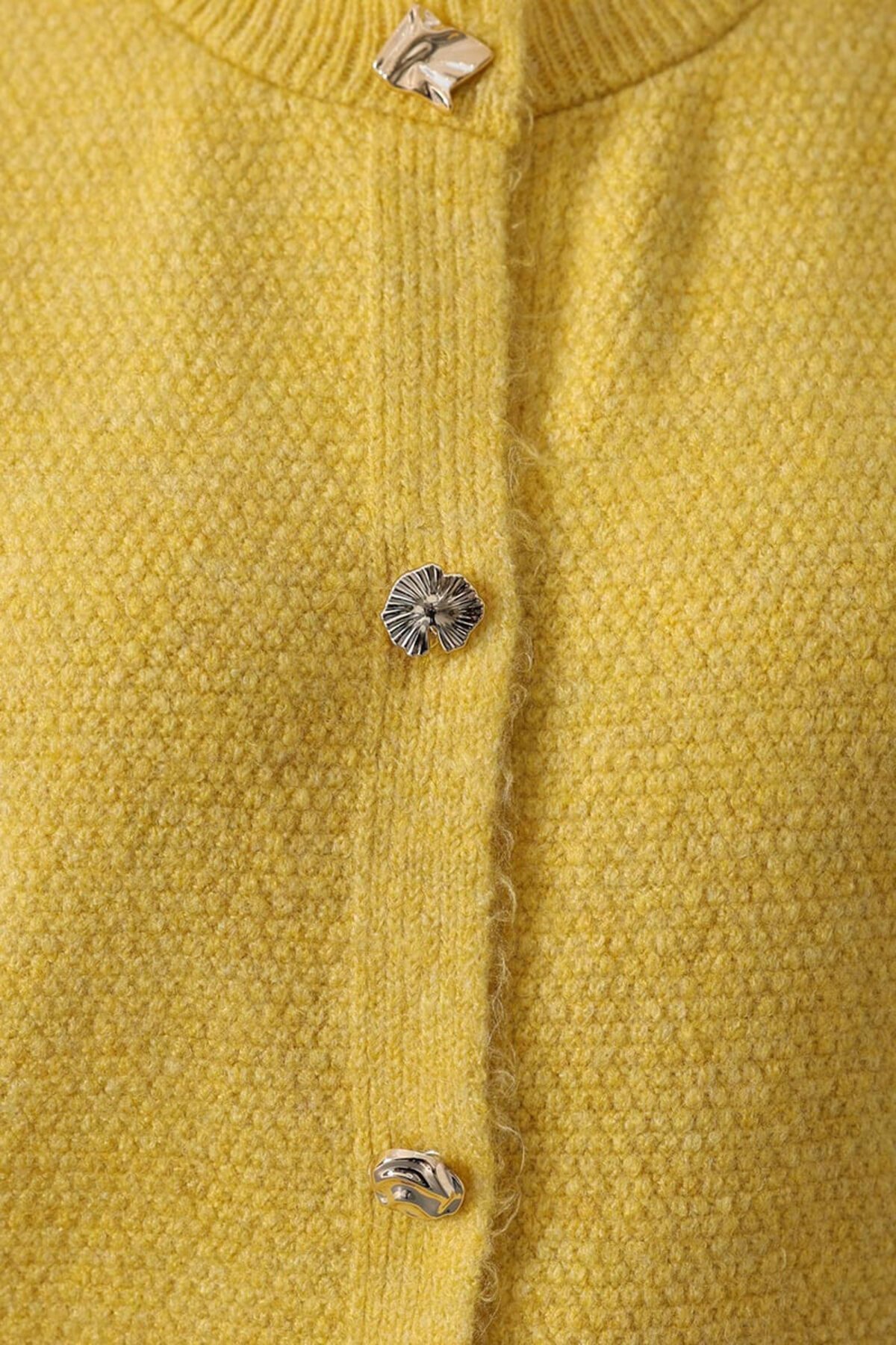 Bisiklet Yaka Düğmeli Kolsuz Triko Bluz