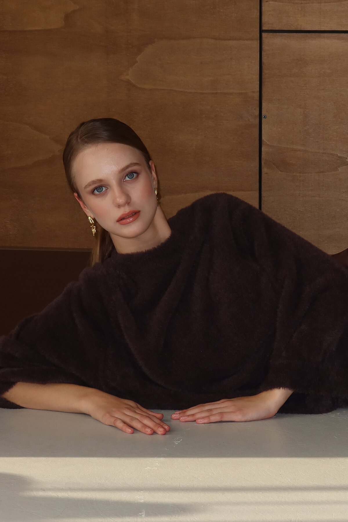 Bisiklet Yaka Geniş Kollu Yumoş Kazak