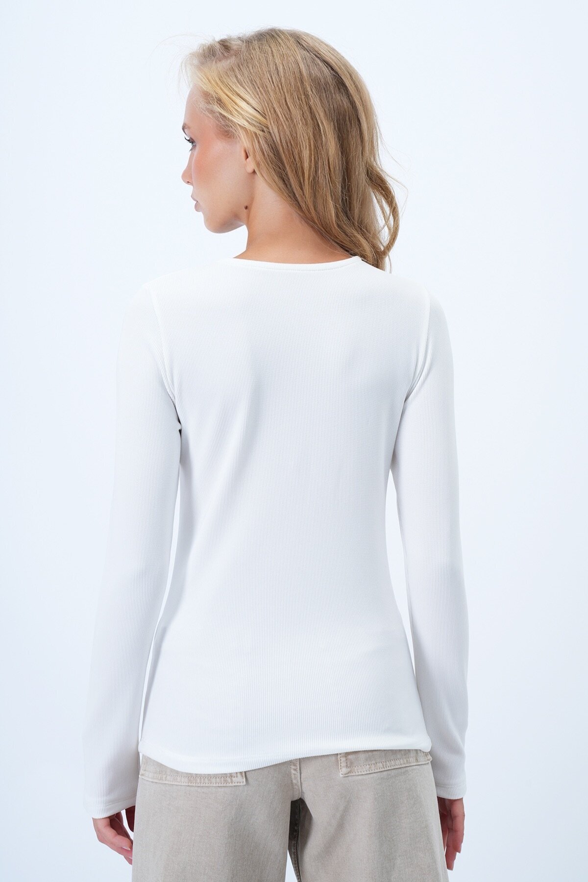 Bisiklet Yaka Gold Düğmeli Ottoban Bluz