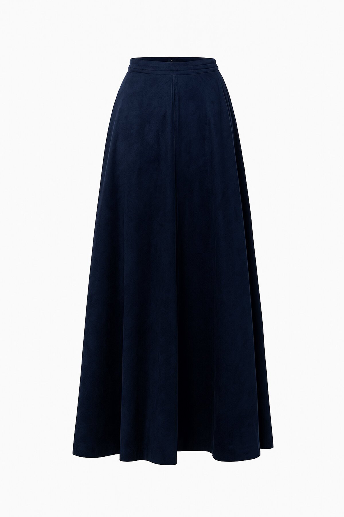 Çift Cepli Beli Lastikli Midi Boy Etek