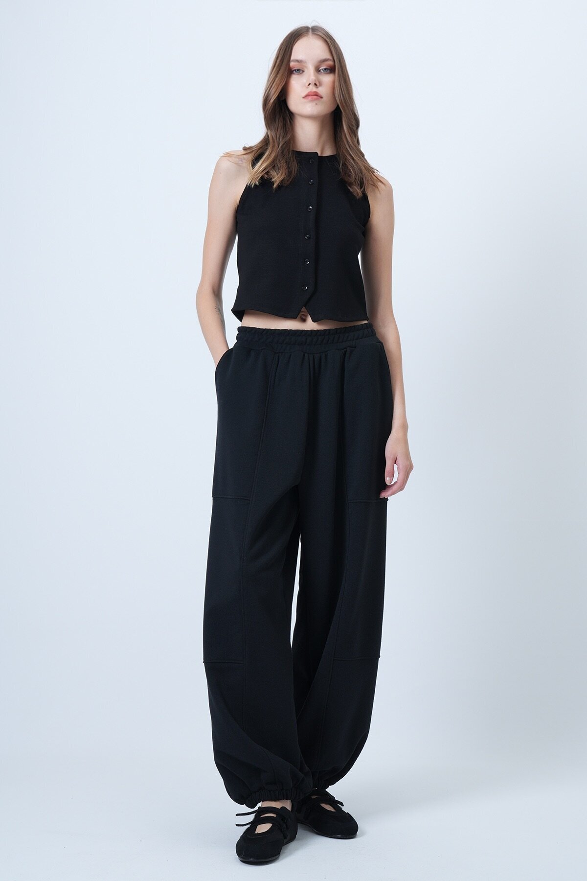 Çift Cepli Dikiş Detaylı Jogger Pantolon