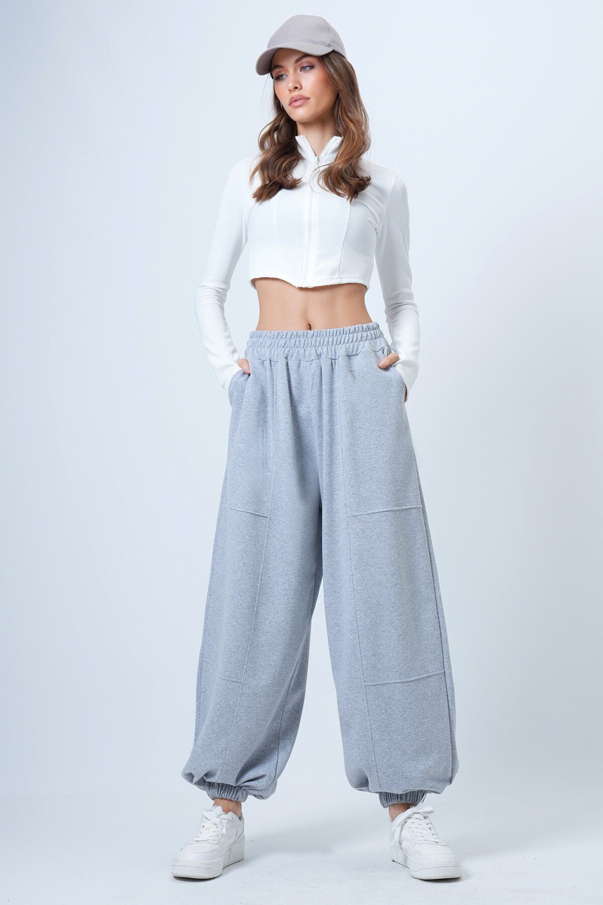 Çift Cepli Dikiş Detaylı Jogger Pantolon