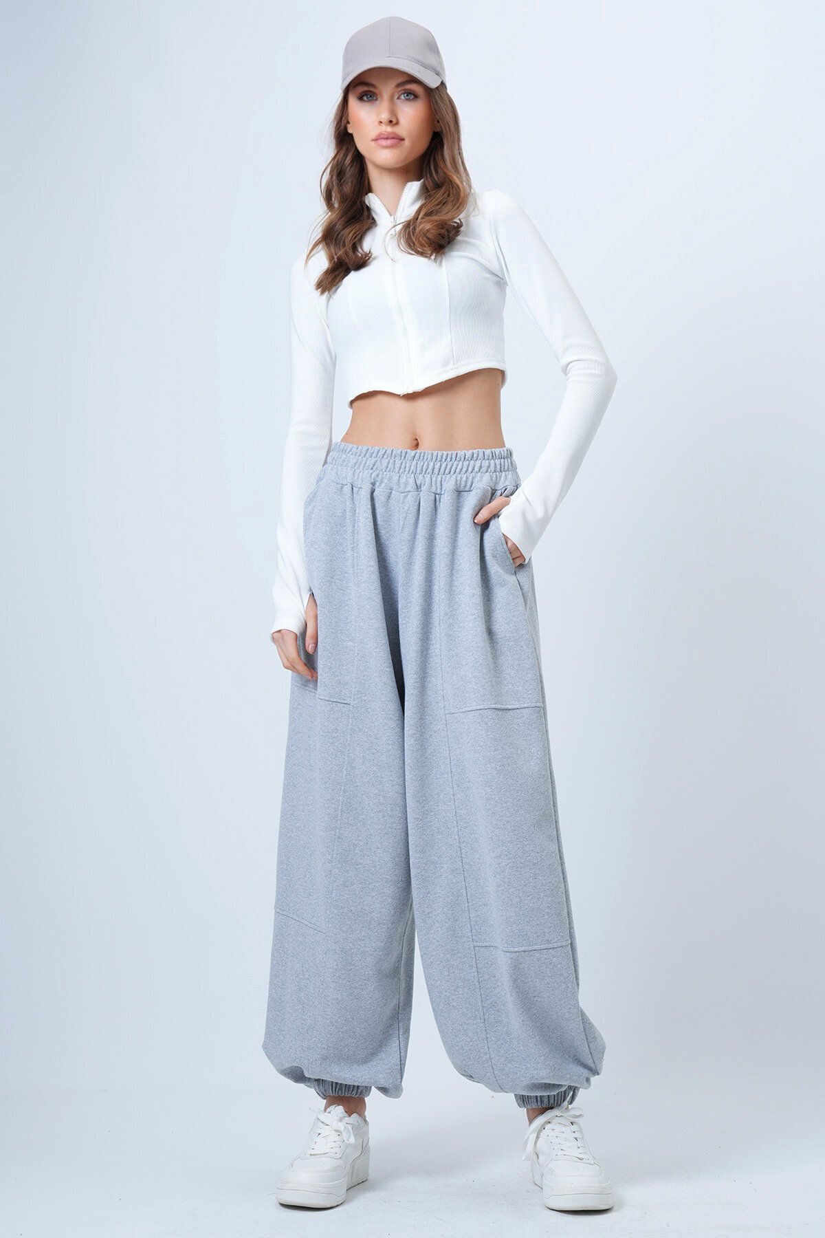 Çift Cepli Dikiş Detaylı Jogger Pantolon