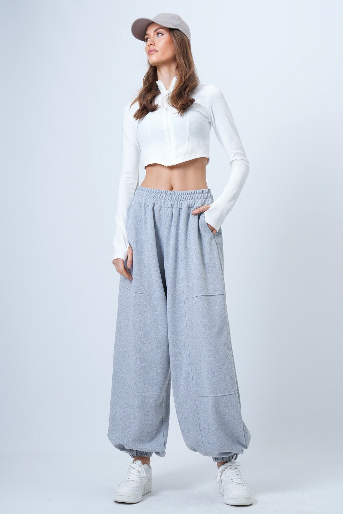 Çift Cepli Dikiş Detaylı Jogger Pantolon