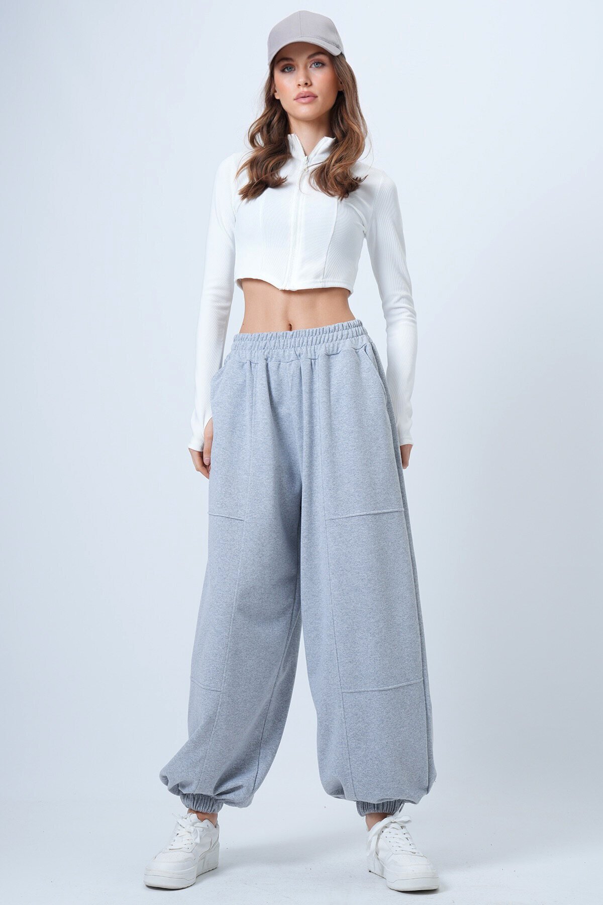 Çift Cepli Dikiş Detaylı Jogger Pantolon