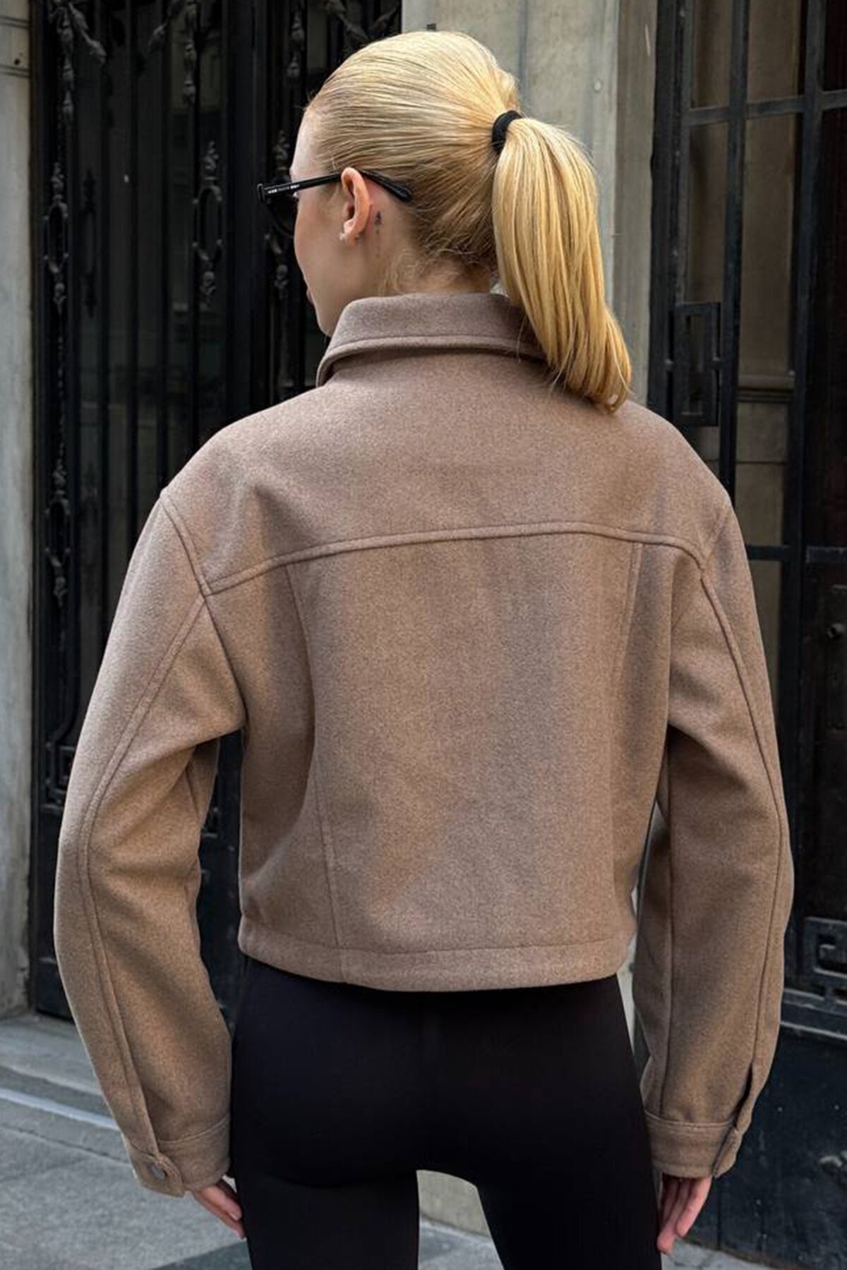 Çift Kapak Cepli Fermuar Kapamalı Astarlı Kaşe Ceket