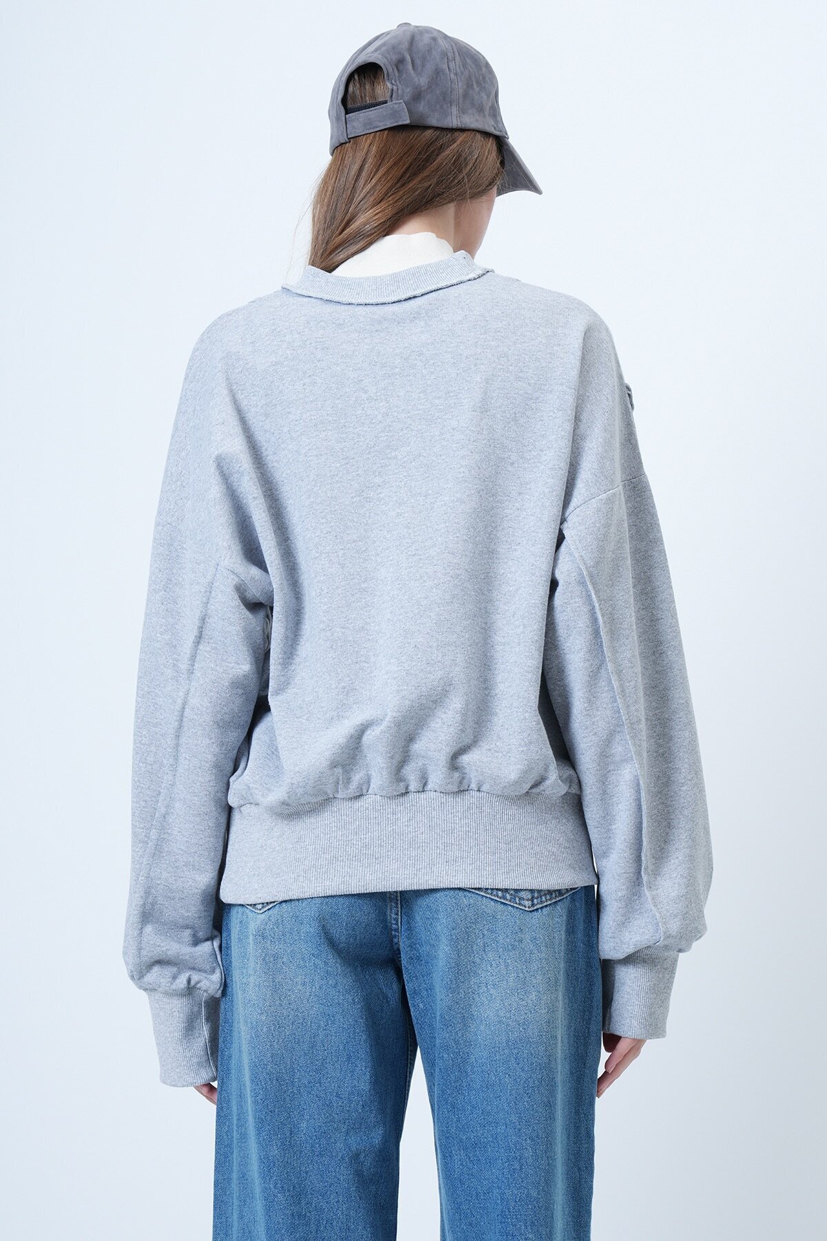 Dikiş Detaylı Oversize Tasarım Sweatshırt