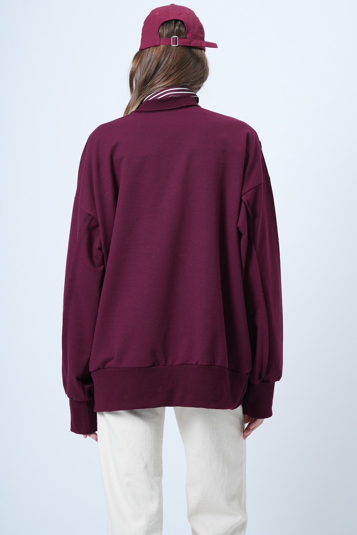 Dikiş Detaylı Oversize Tasarım Sweatshırt