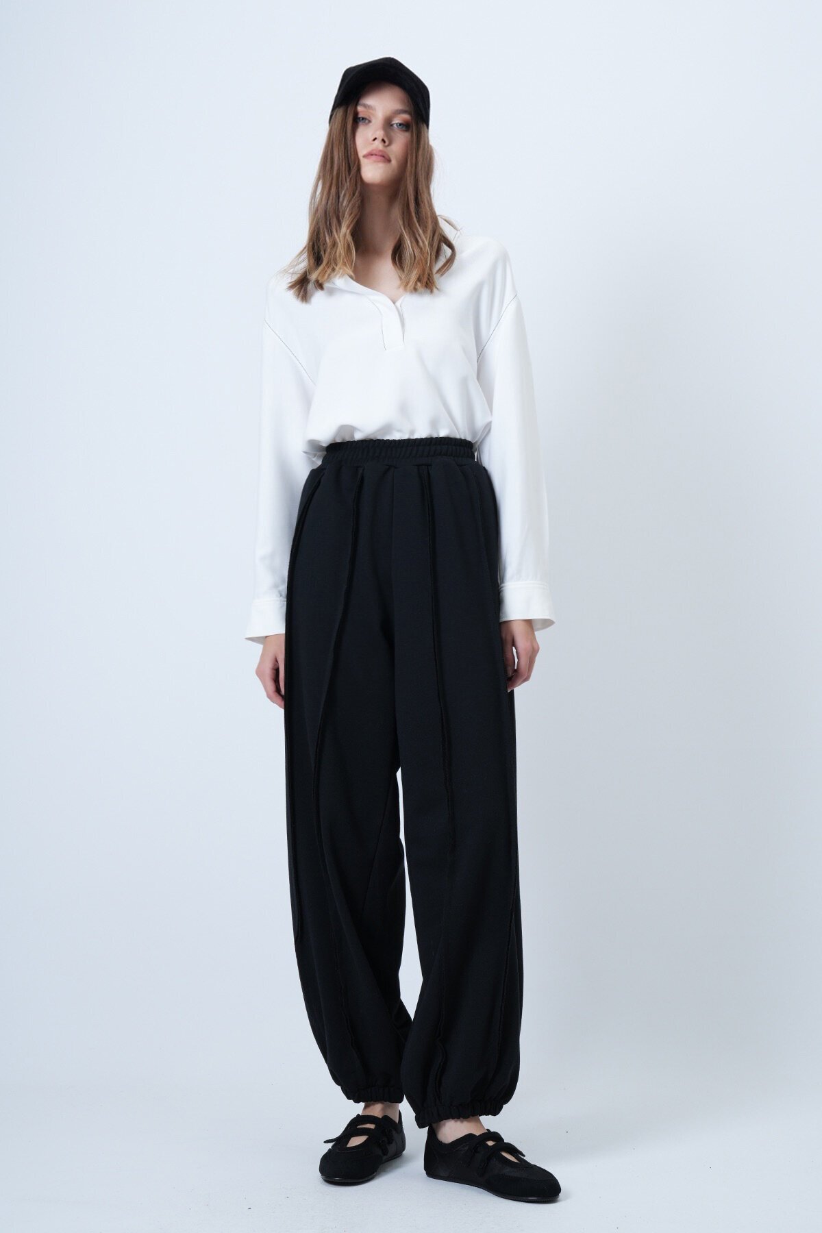 Dikiş Detaylı Paçası Lastikli Jogger Pantolon