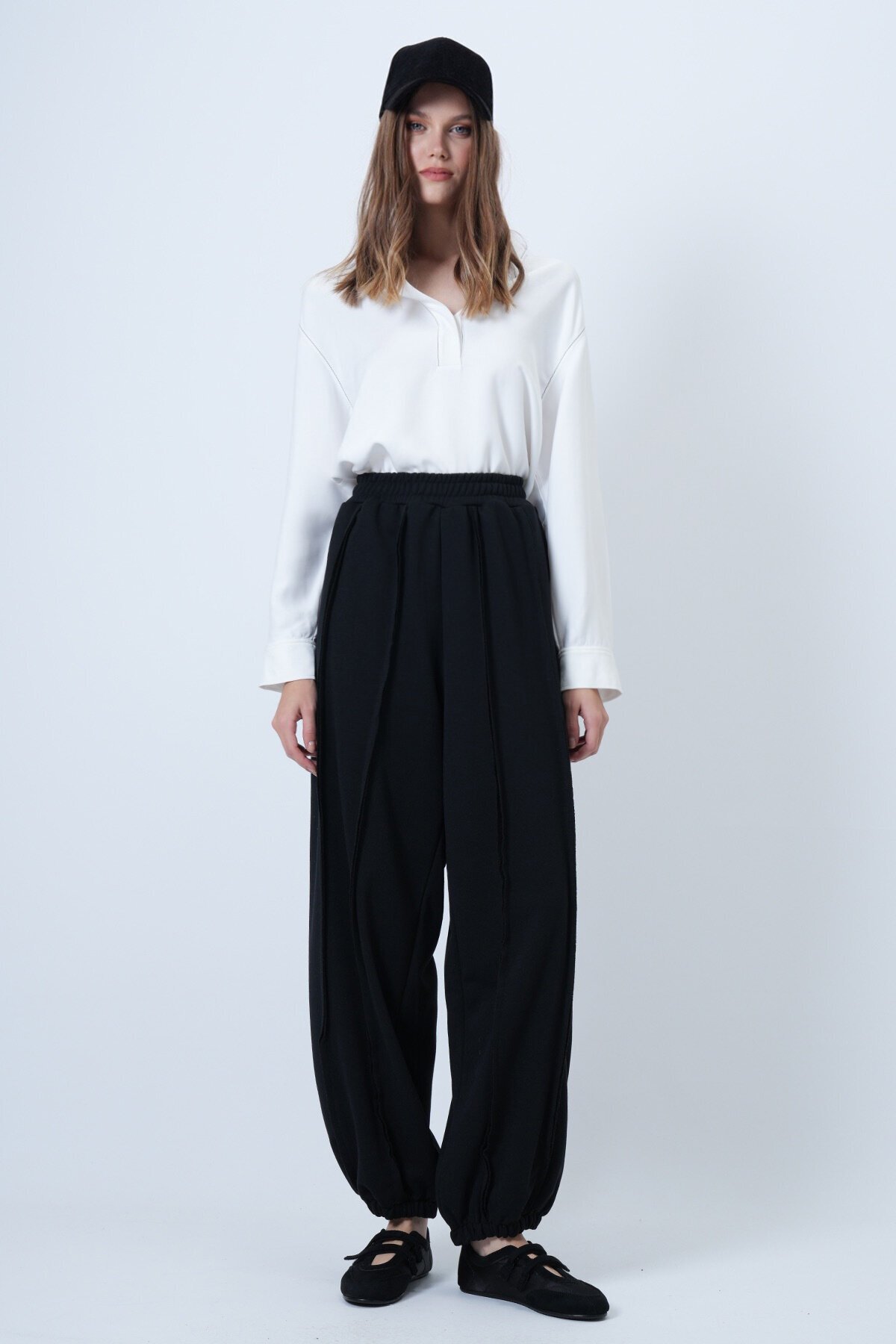 Dikiş Detaylı Paçası Lastikli Jogger Pantolon