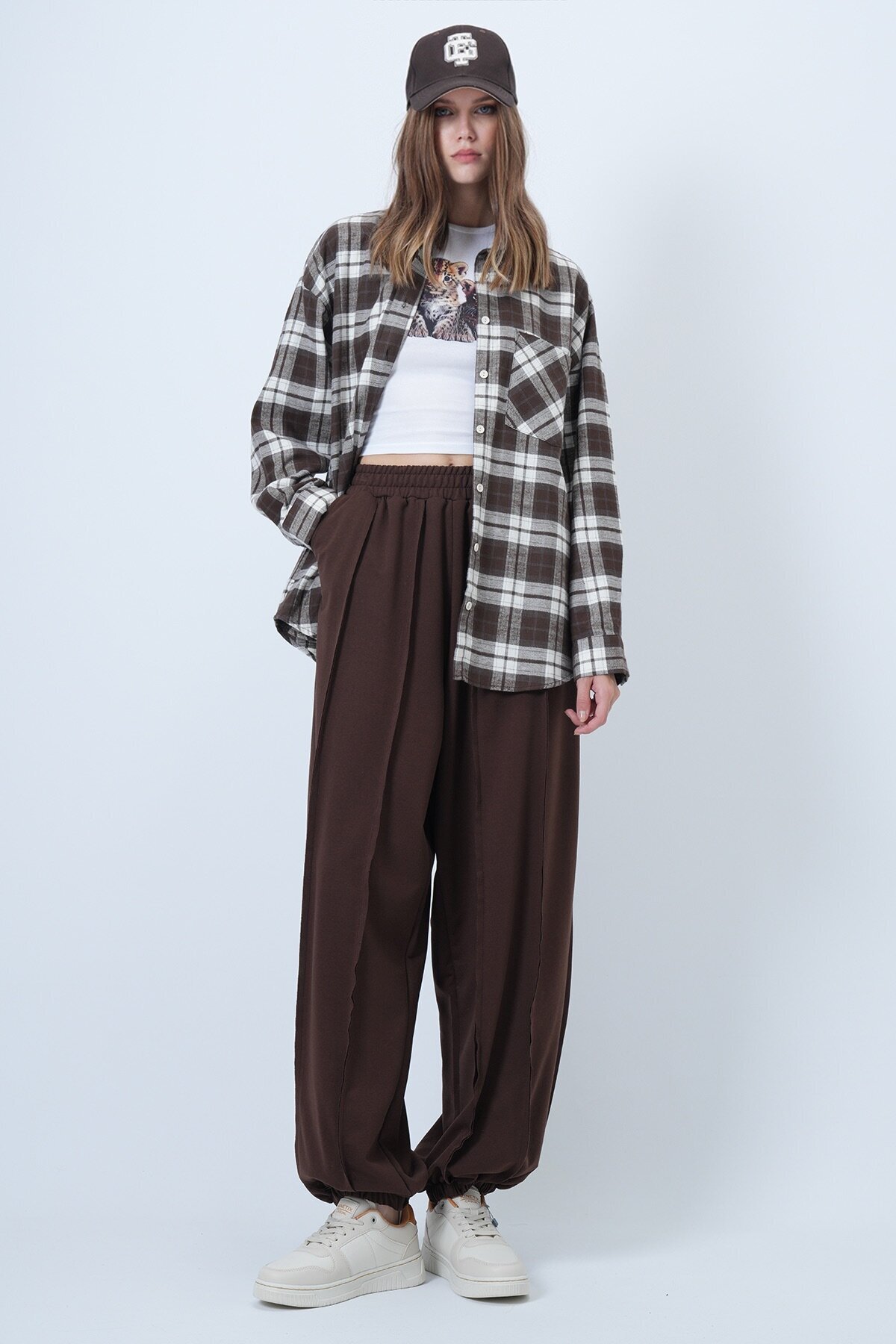 Dikiş Detaylı Paçası Lastikli Jogger Pantolon