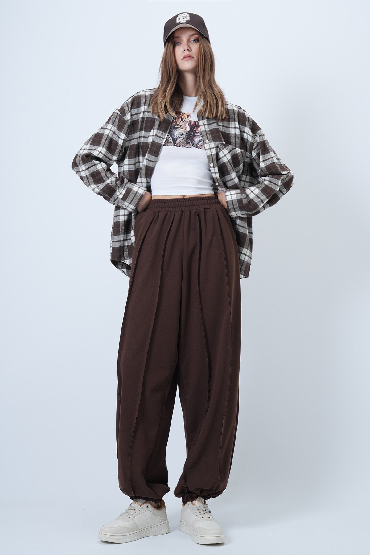 Dikiş Detaylı Paçası Lastikli Jogger Pantolon