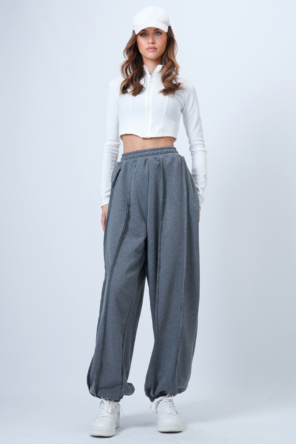 Dikiş Detaylı Paçası Lastikli Jogger Pantolon