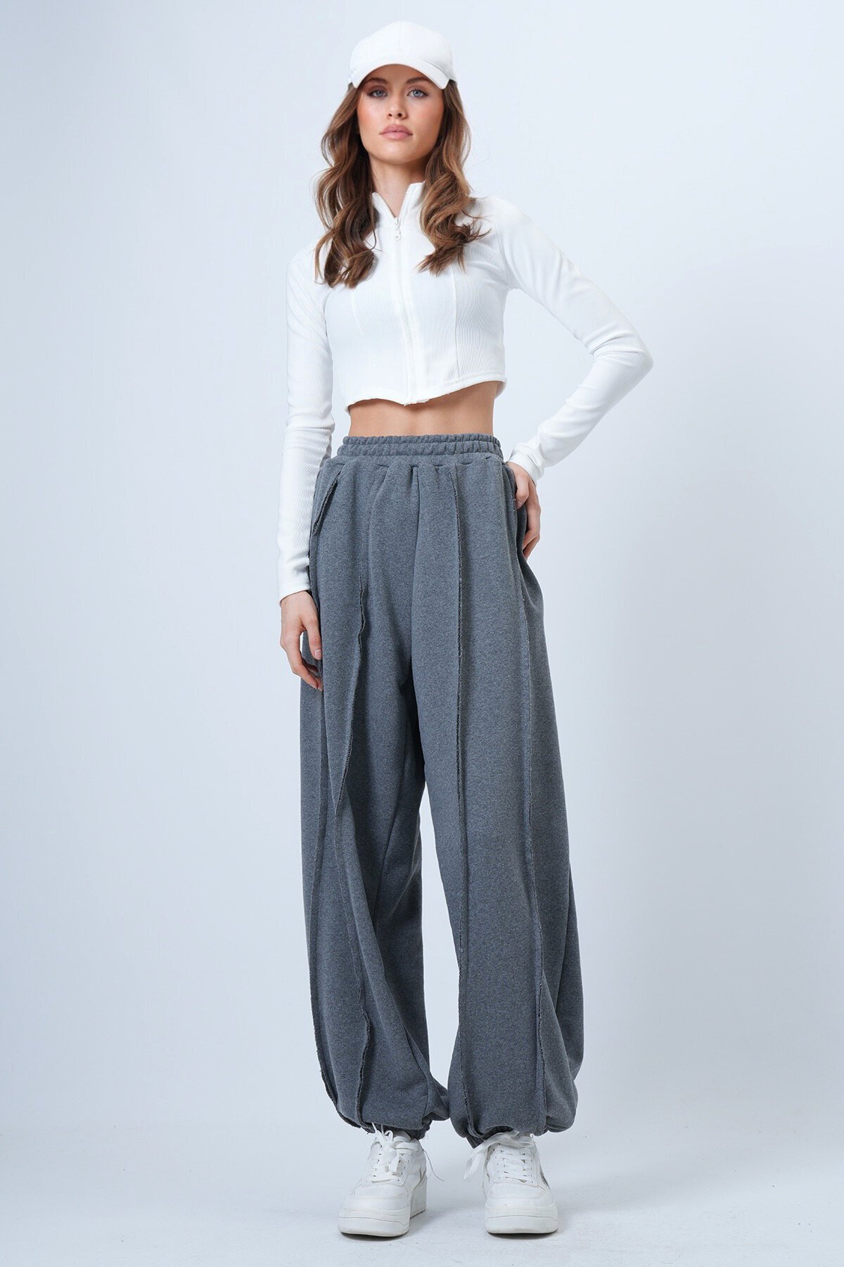 Dikiş Detaylı Paçası Lastikli Jogger Pantolon