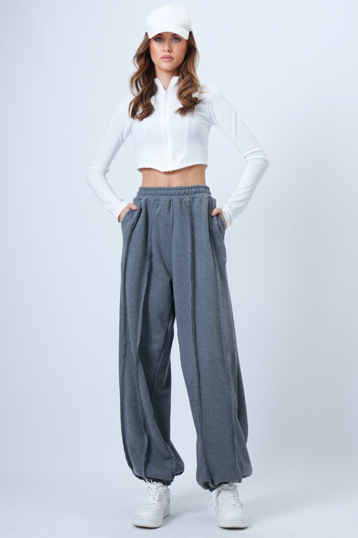 Dikiş Detaylı Paçası Lastikli Jogger Pantolon