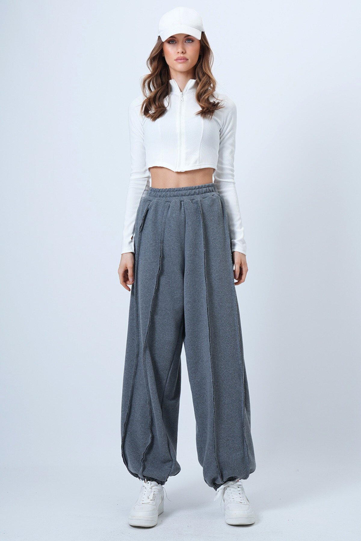 Dikiş Detaylı Paçası Lastikli Jogger Pantolon