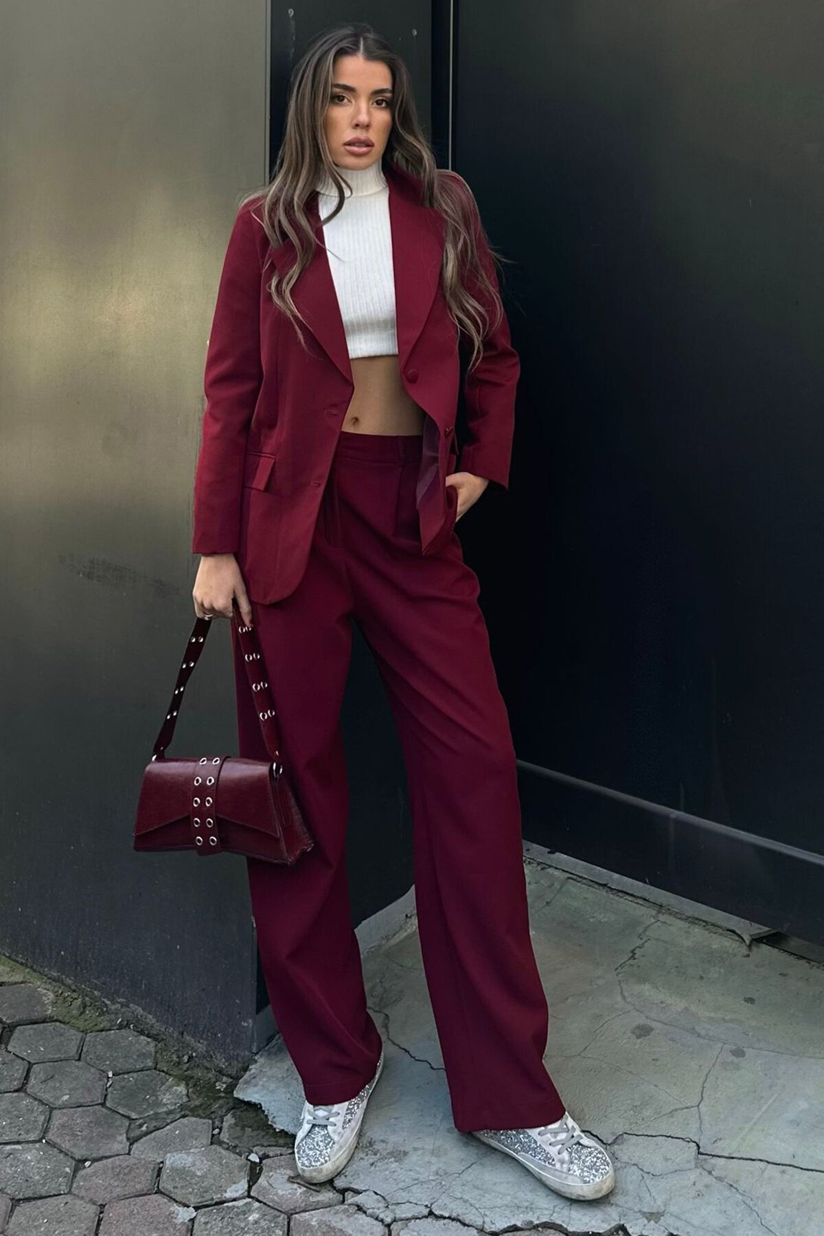 Düğme Kapamalı Vatkalı Cep Görünümlü Astarlı Blazer Ceket