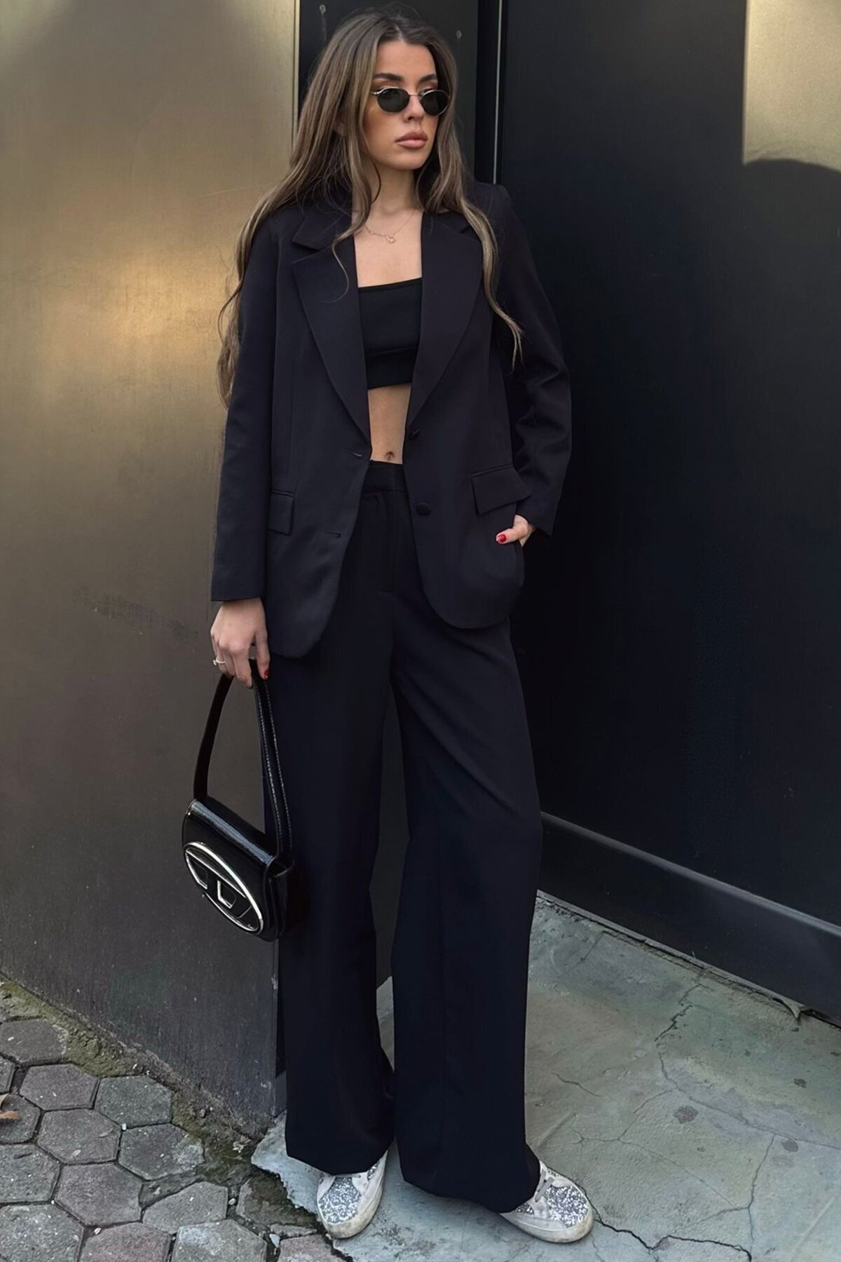 Düğme Kapamalı Vatkalı Cep Görünümlü Astarlı Blazer Ceket