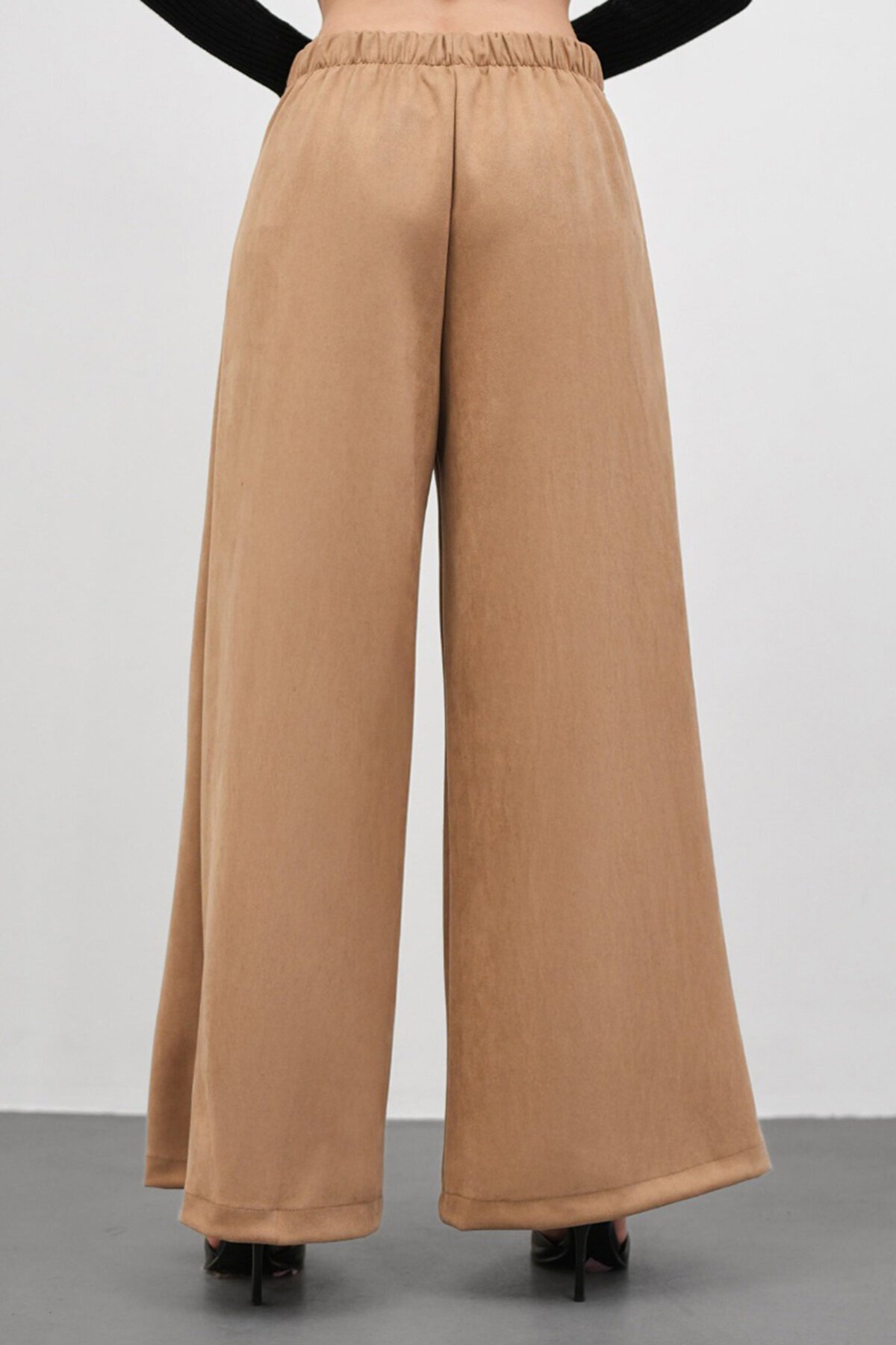 Düğmeli Pileli Palazzo Pantolon