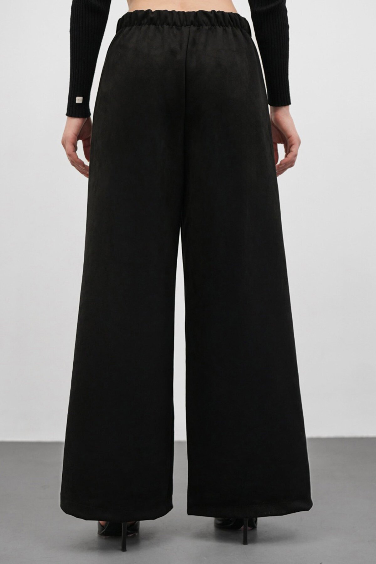 Düğmeli Pileli Palazzo Pantolon