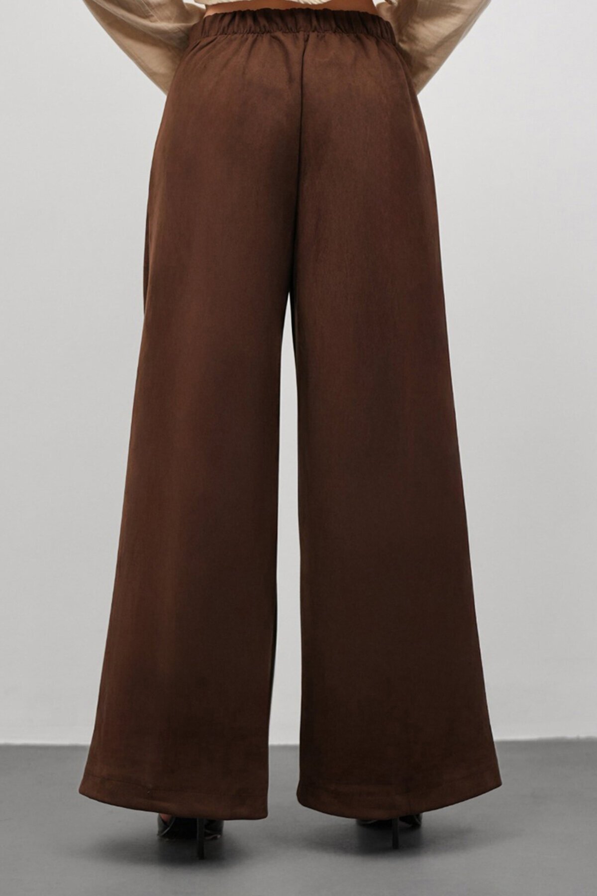 Düğmeli Pileli Palazzo Pantolon