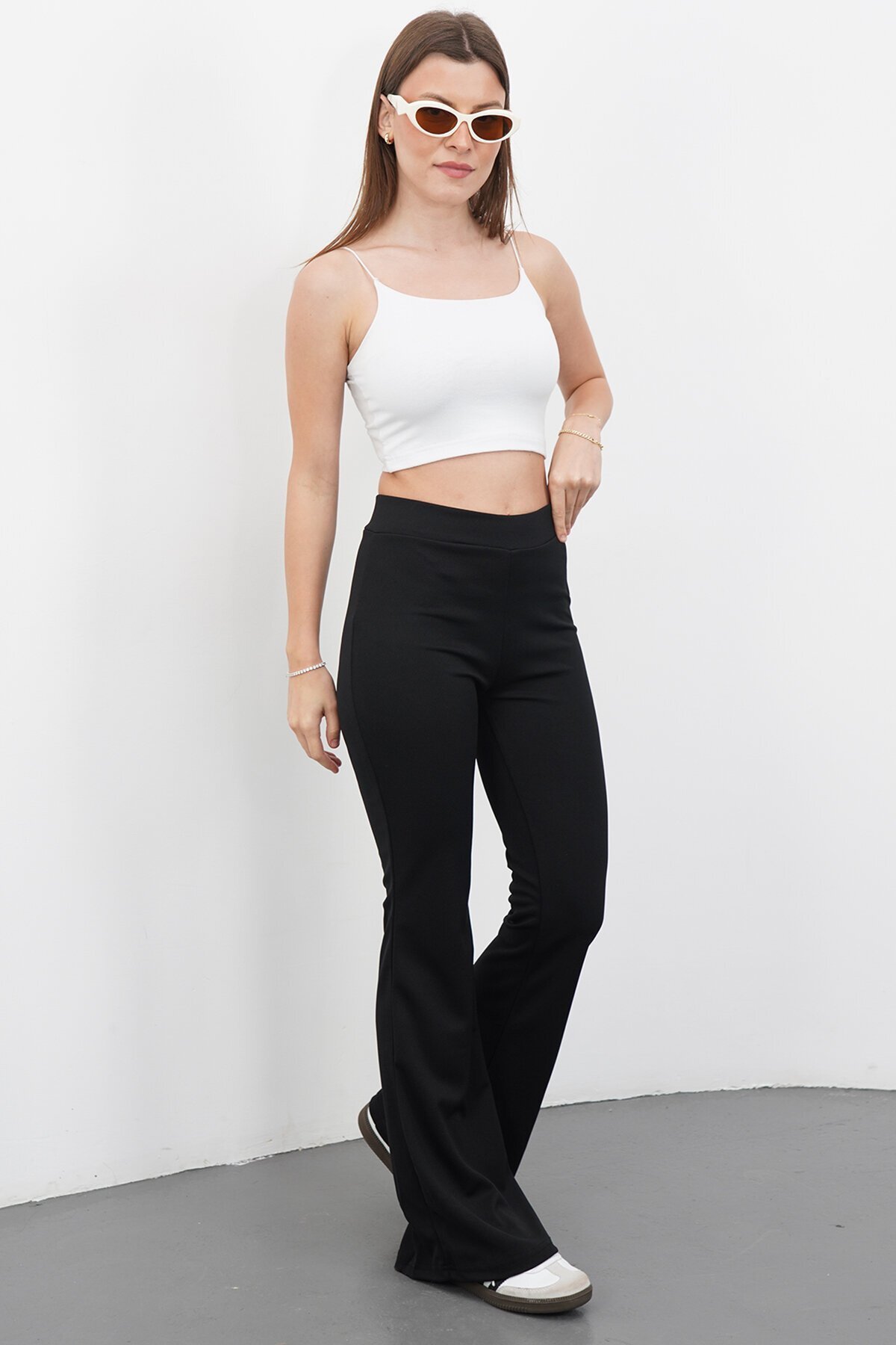 İspanyol Paça Beli Lastikli Scuba Pantolon